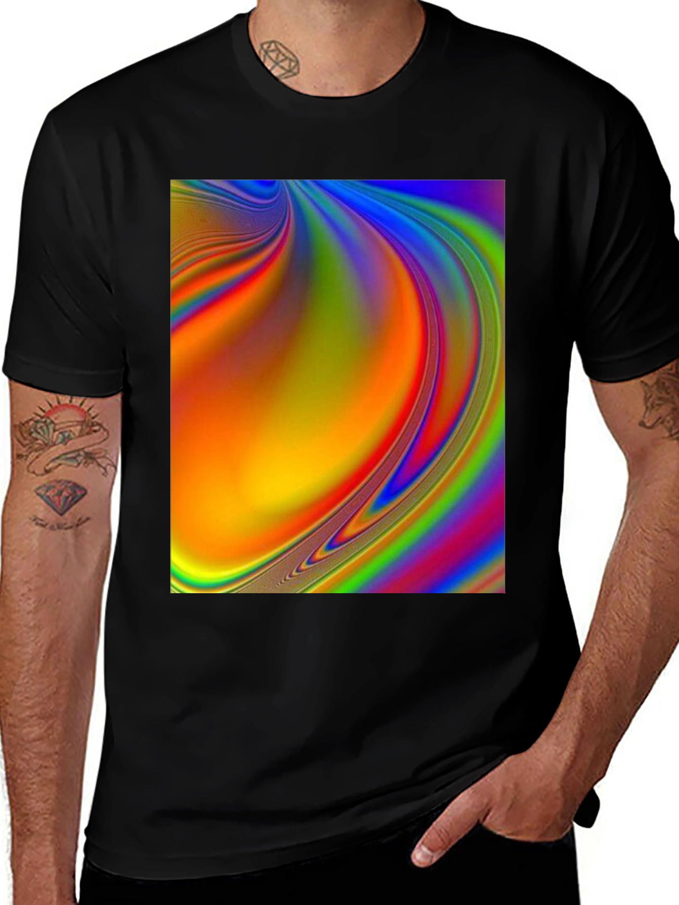 Variant 15 of Abstract Swirl Graphic Tee - Vibrant Print