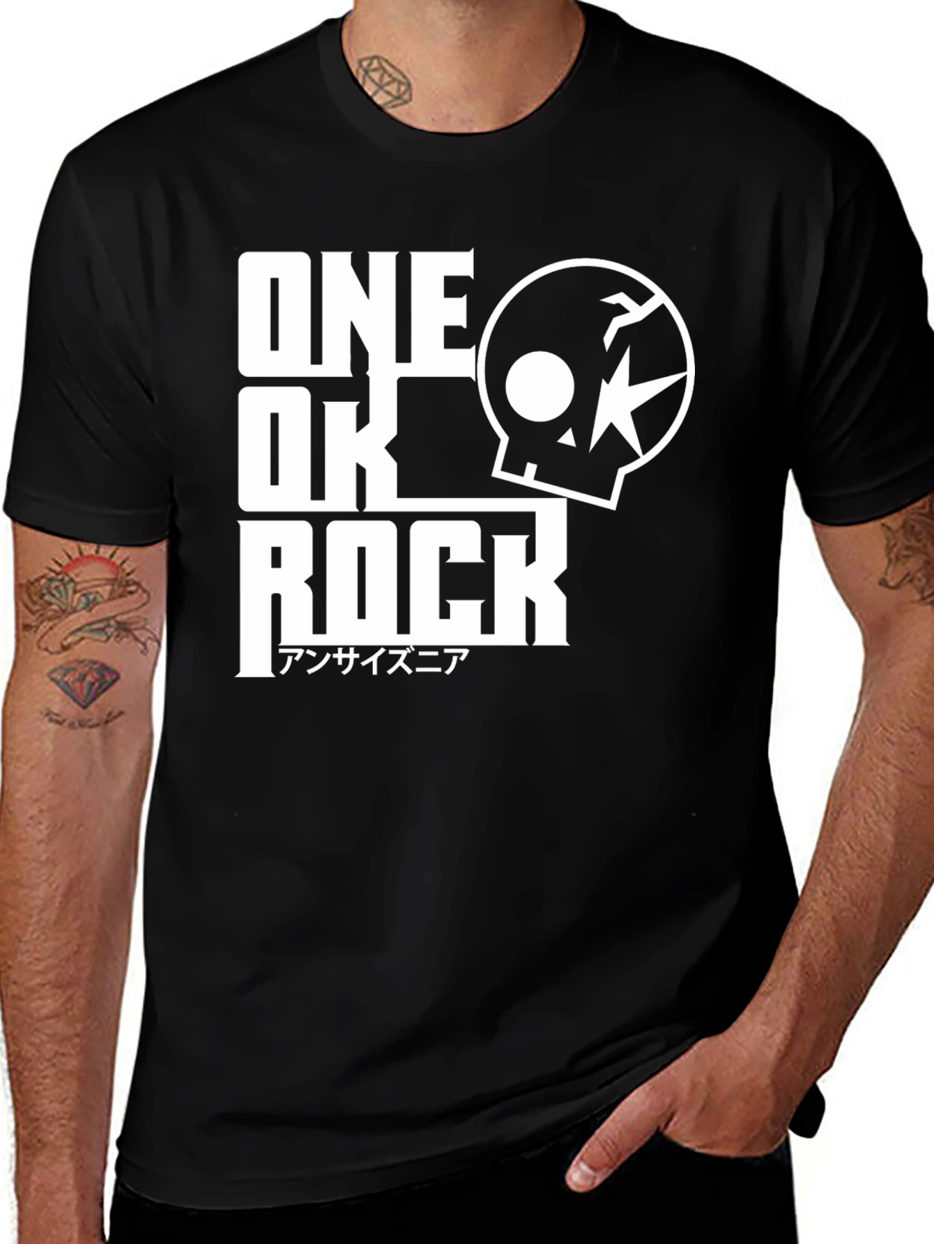 One Ok Rock Band Graphic Print Black T-Shirt