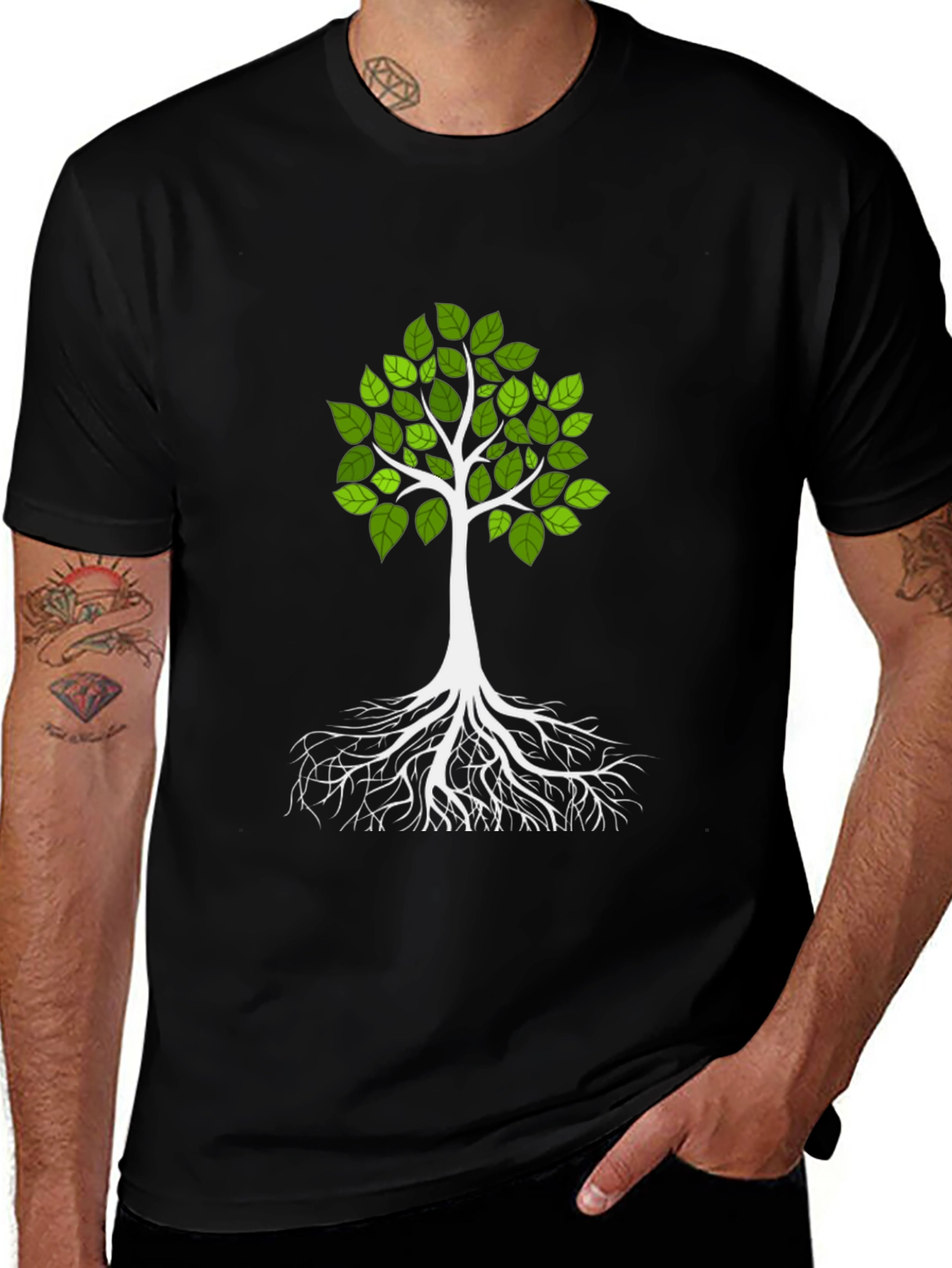 Variant 15 of Nature Tree Graphic Tee - Black