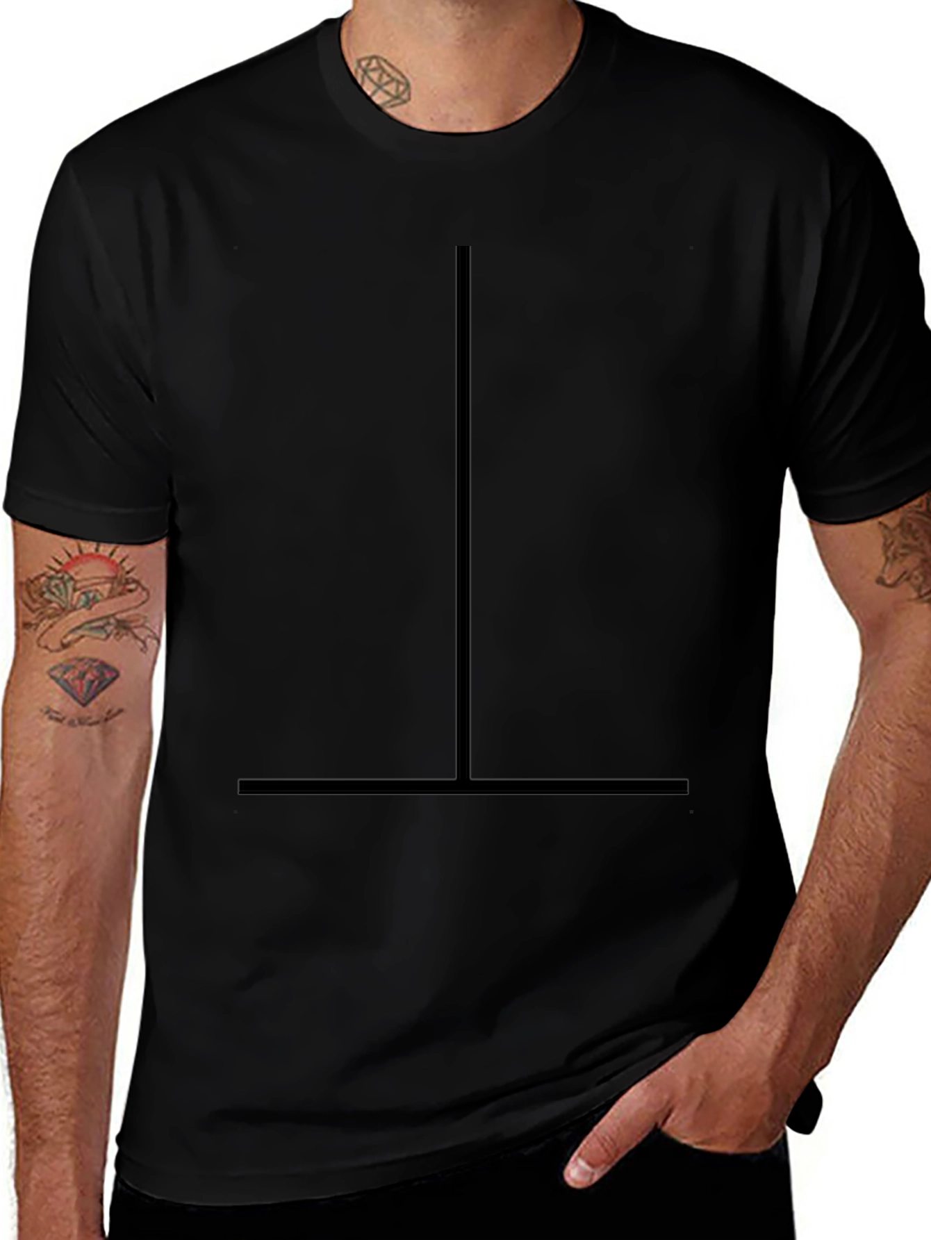 Variant 20 of Minimalist Line Art Black T-Shirt