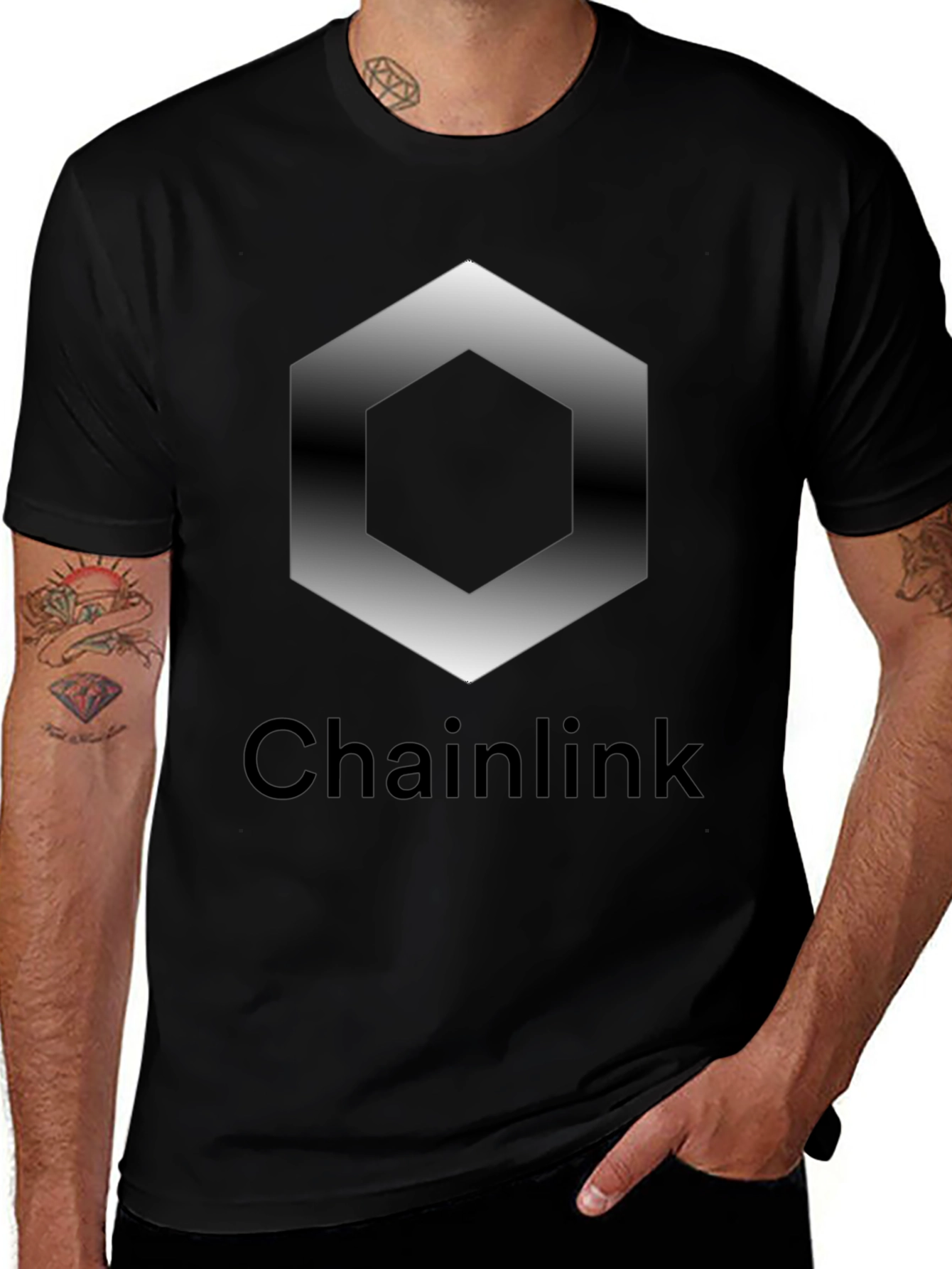 Chainlink Crypto T-Shirt - Black Graphic Tee