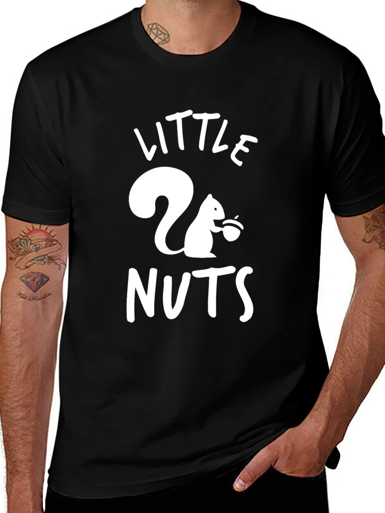 Variant 8 of Little Nuts Squirrel Graphic Tee - Black