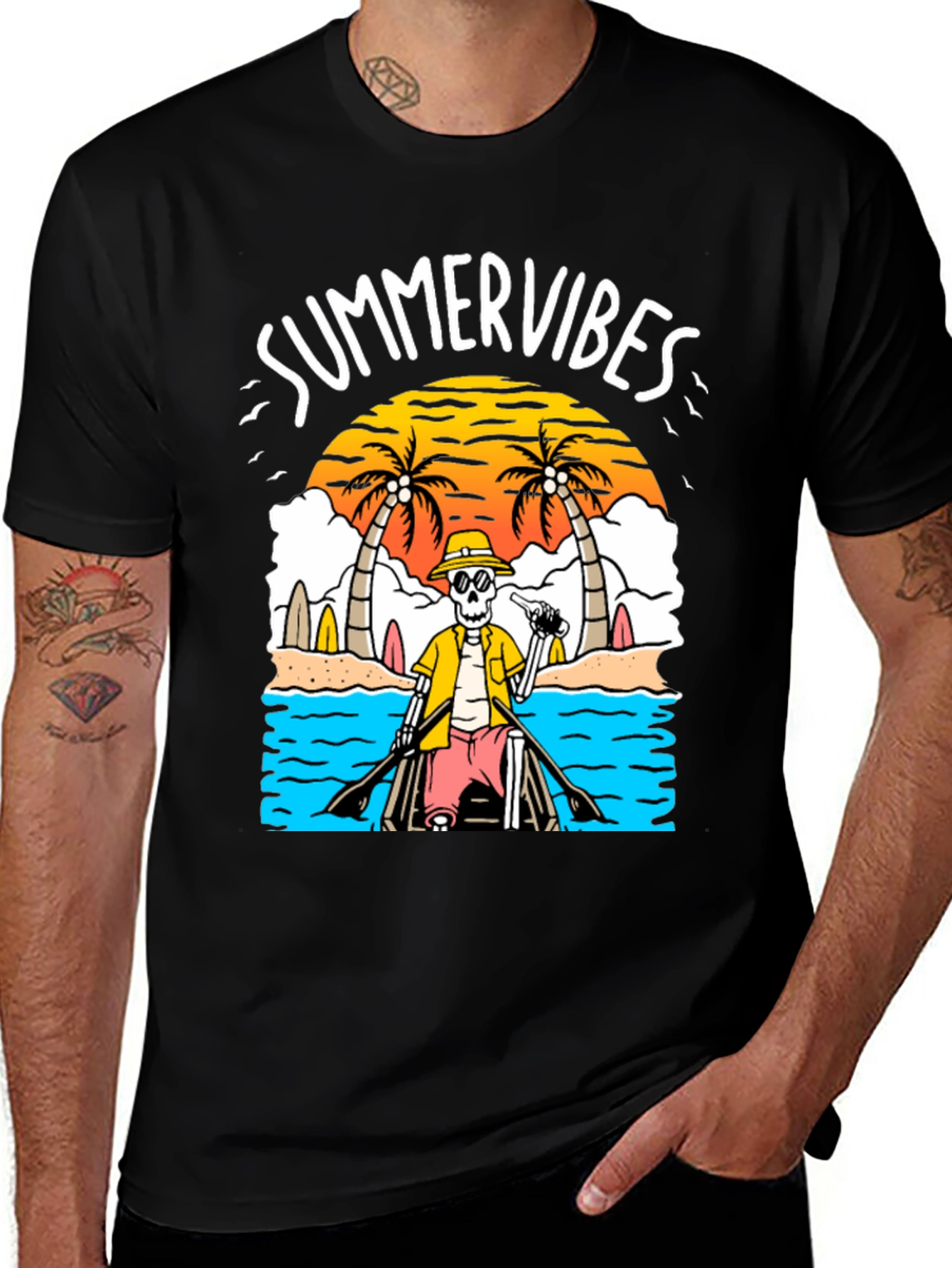 Variant 29 of Summer Vibes Skeleton Graphic Tee