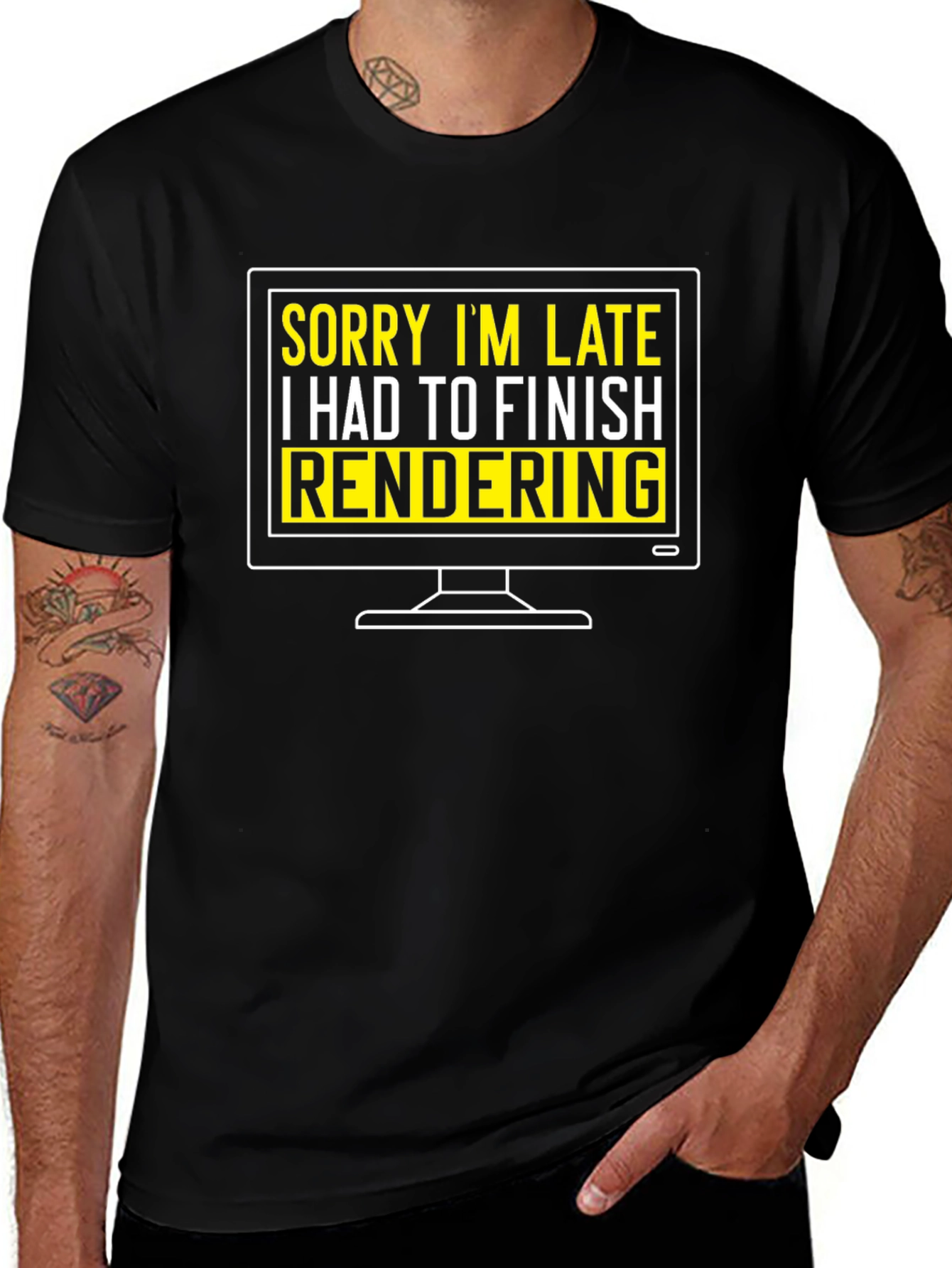 Variant 23 of Sorry I'm Late Rendering Graphic T-Shirt