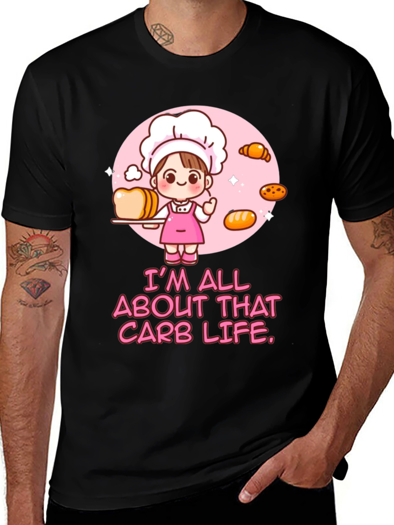 Variant 10 of Carb Life Cartoon Baker Graphic T-Shirt