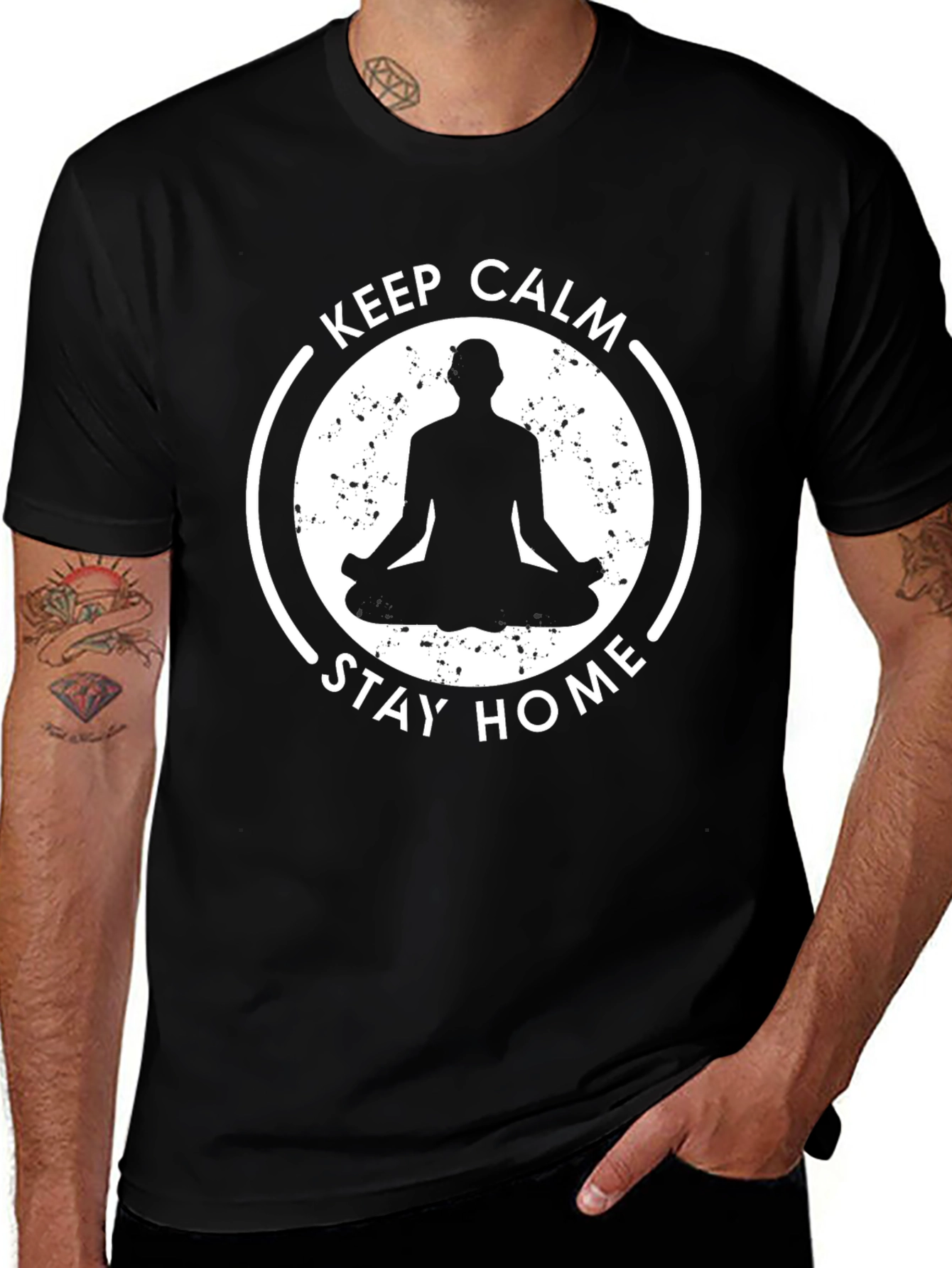 Variant 21 of Keep Calm Stay Home Meditation T-Shirt
