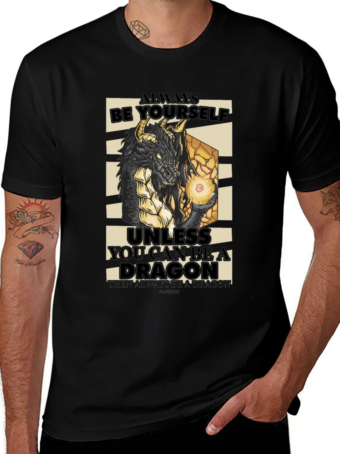 Variant 14 of Dragon Graphic Tee - Always Be Yourself T-Shirt