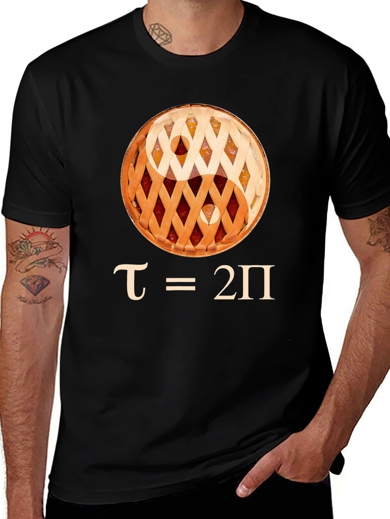 Variant 30 of Yin Yang Pie Tau Math Black T-Shirt