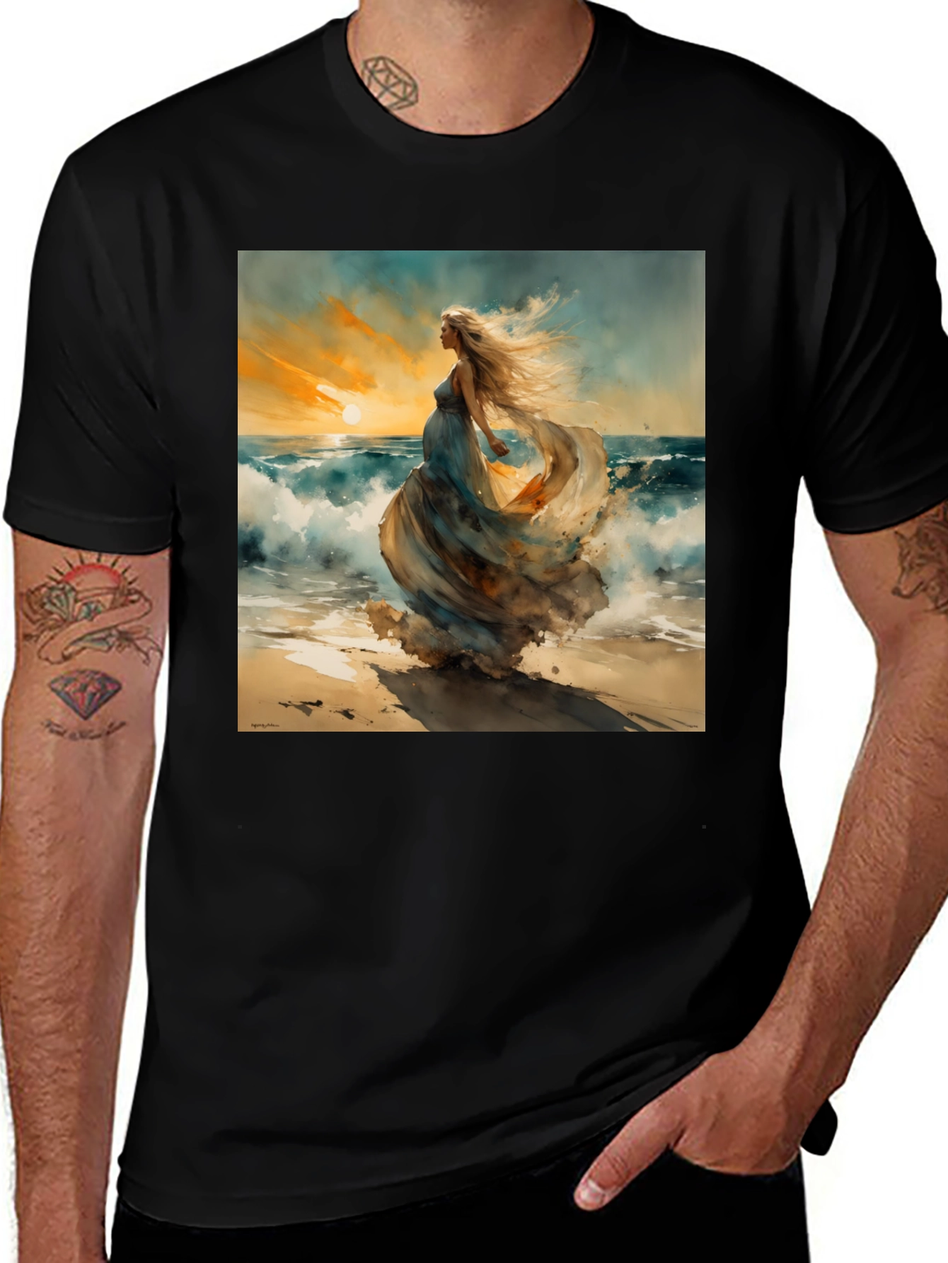 Variant 14 of Ocean Dream T-Shirt - Artistic Beach Design