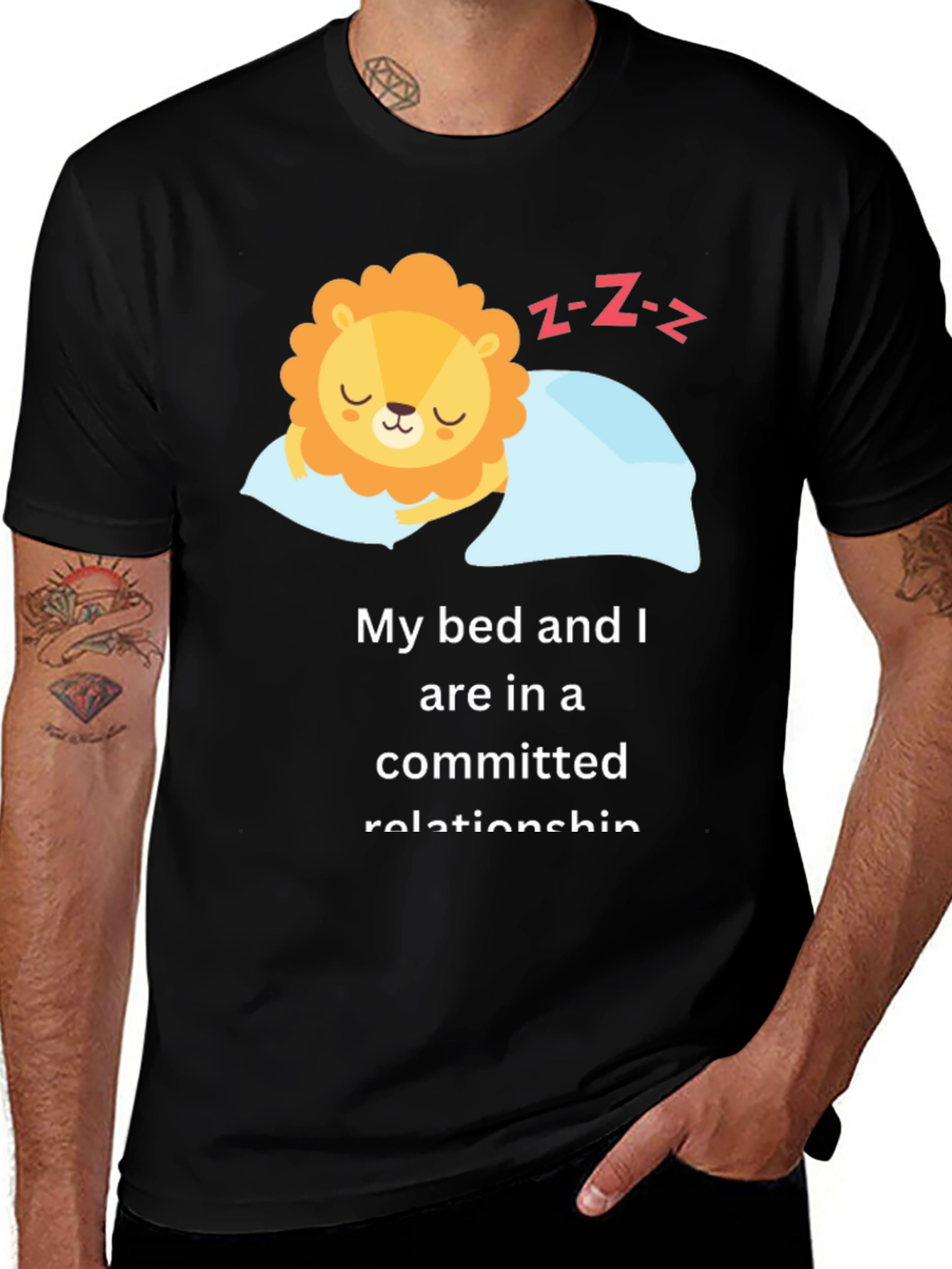 Variant 3 of Funny Sleeping Lion T-Shirt