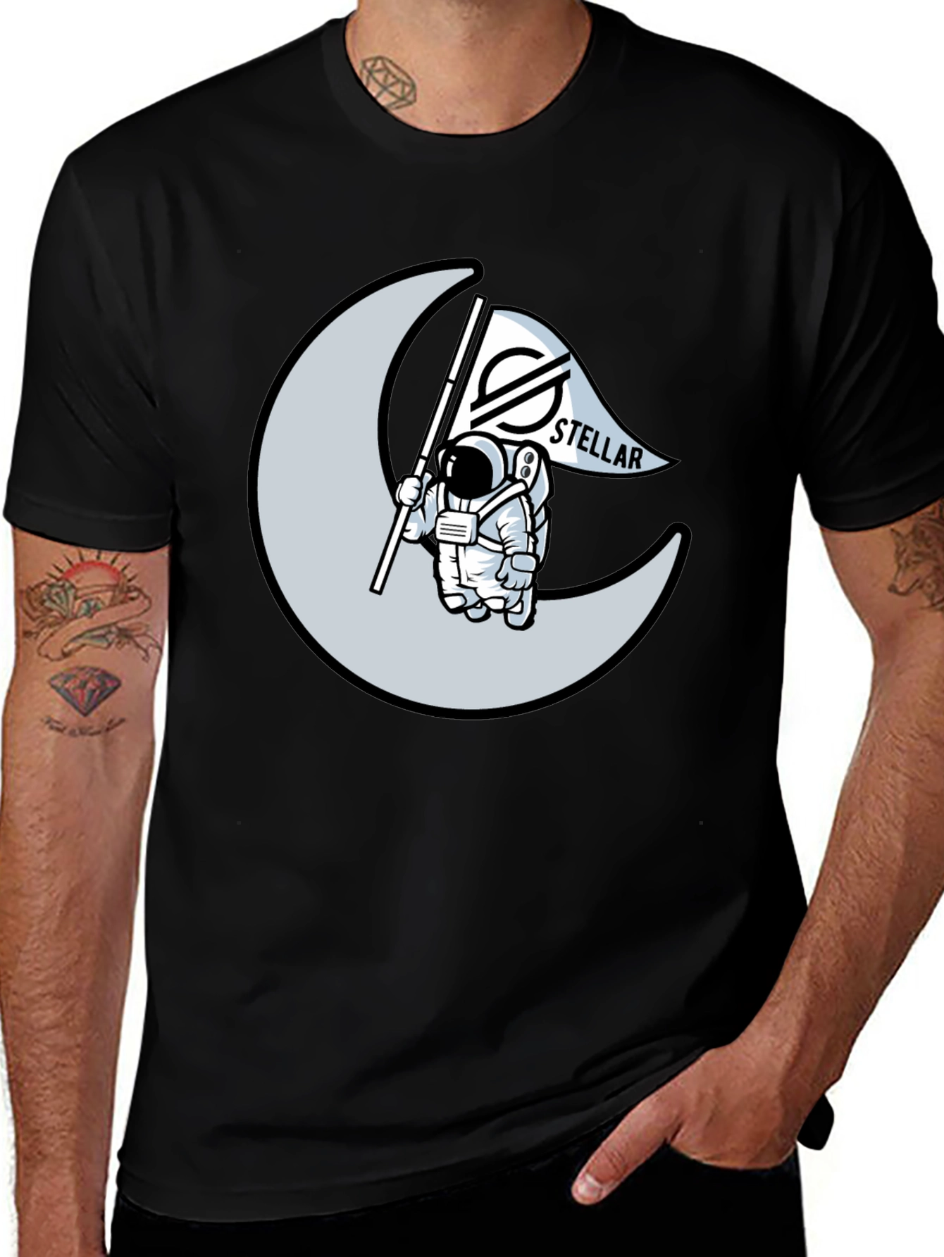 Astronaut Moon Stellar T-Shirt - Crypto Tee