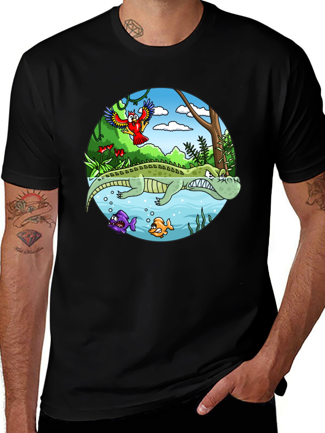 Variant 10 of Cartoon Crocodile T-Shirt - Jungle Adventure Tee