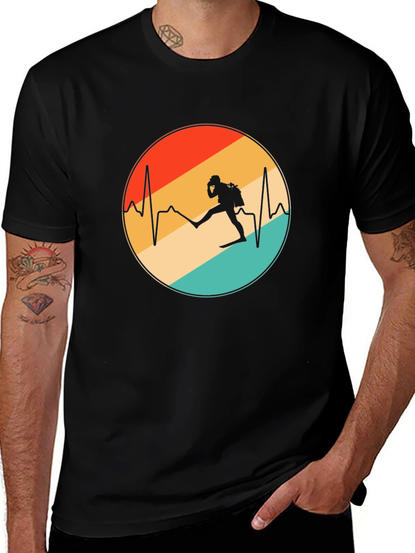 Diver Heartbeat Graphic T-Shirt - Scuba Diving Tee
