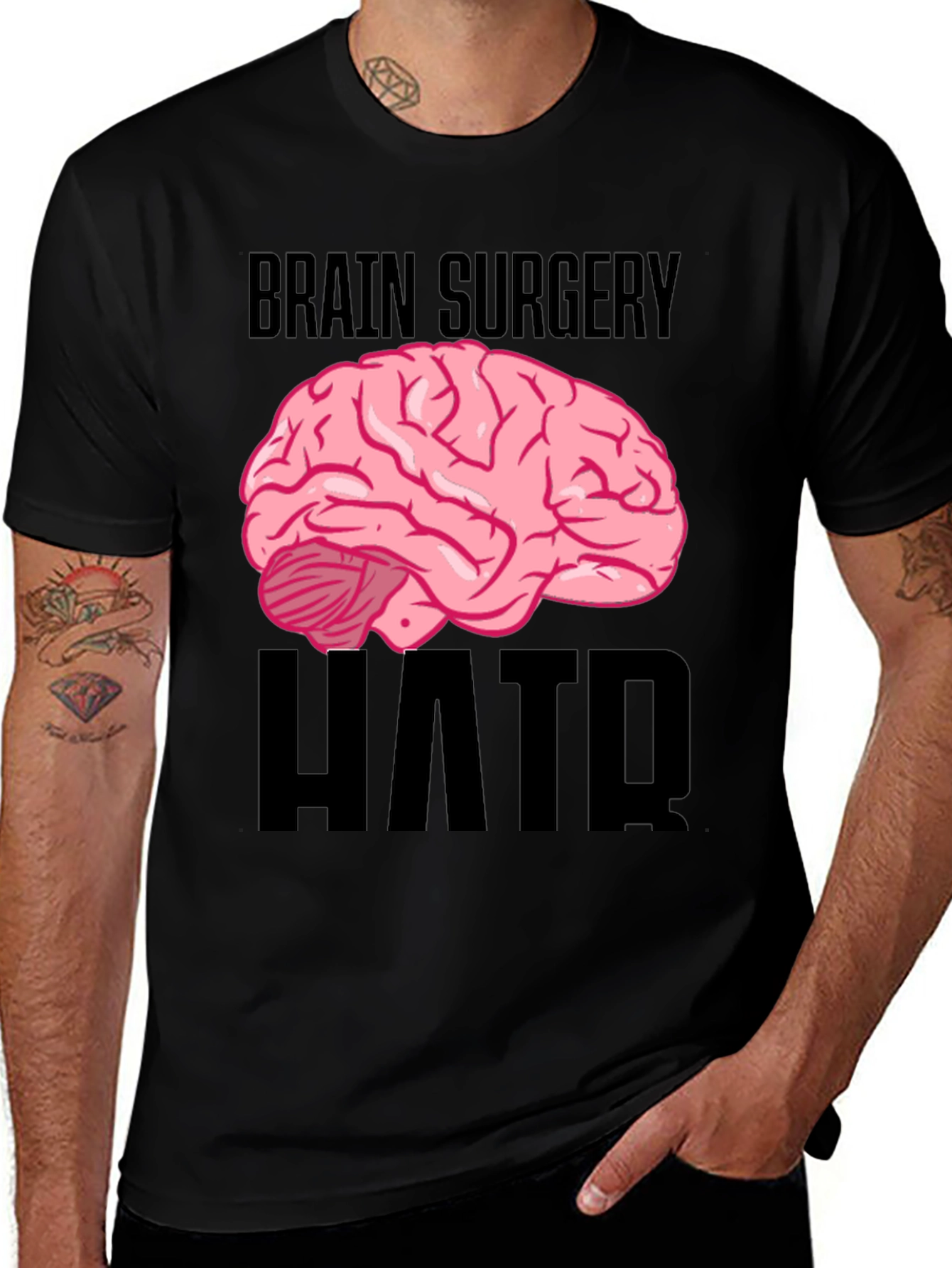 Black Brain Surgery Humor Black T-Shirt main image