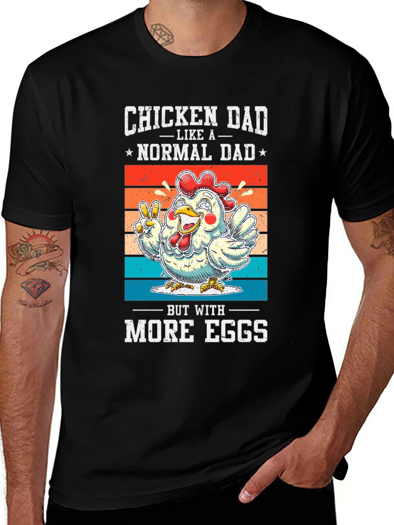 Variant 12 of Chicken Dad T-Shirt - Like a Normal Dad, But with More Eggs!