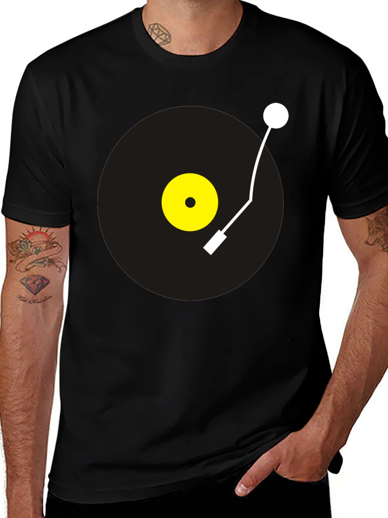 Retro Vinyl Record Graphic Tee - Classic Music Lover's Shirt