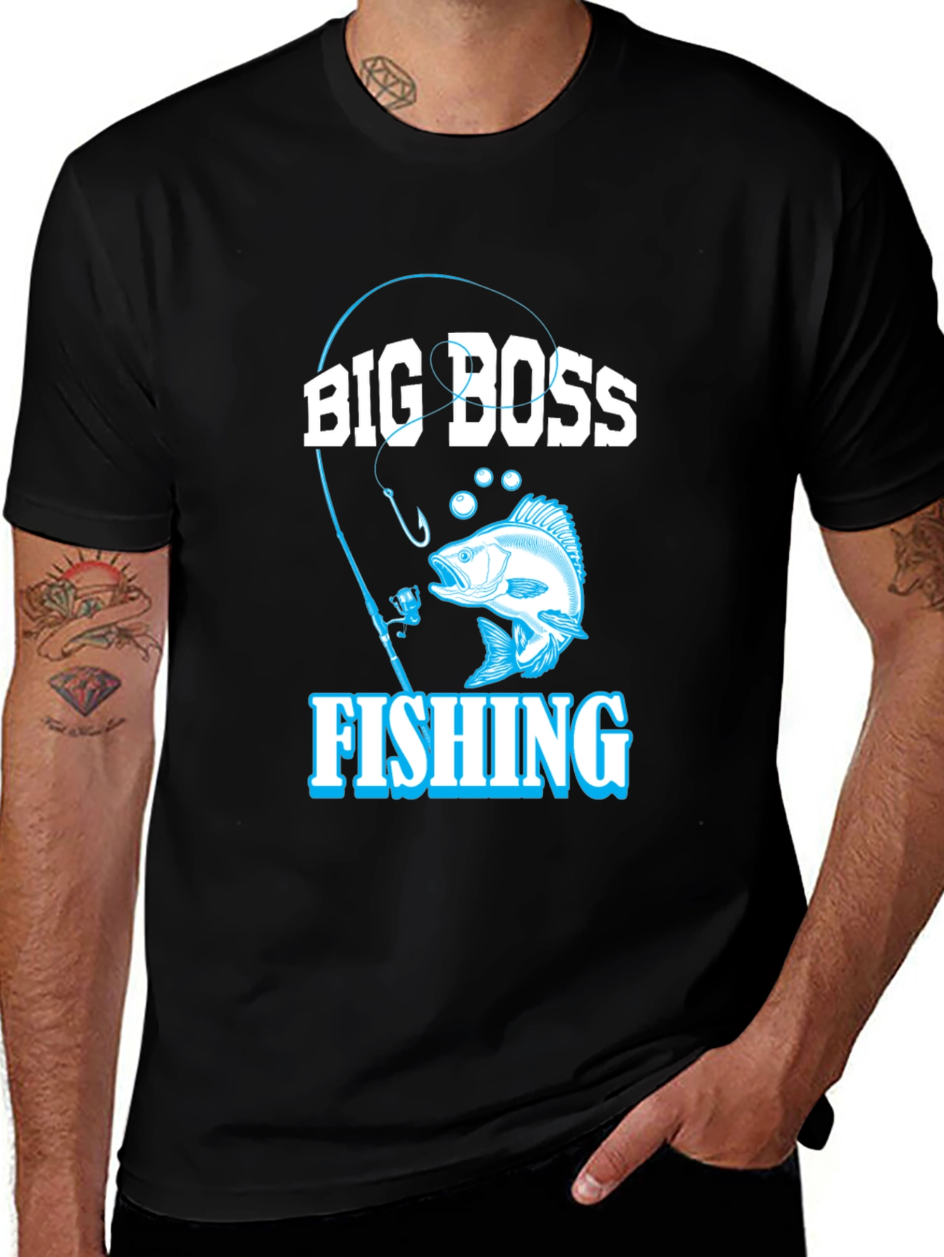 Variant 24 of Big Boss Fishing T-Shirt - Black