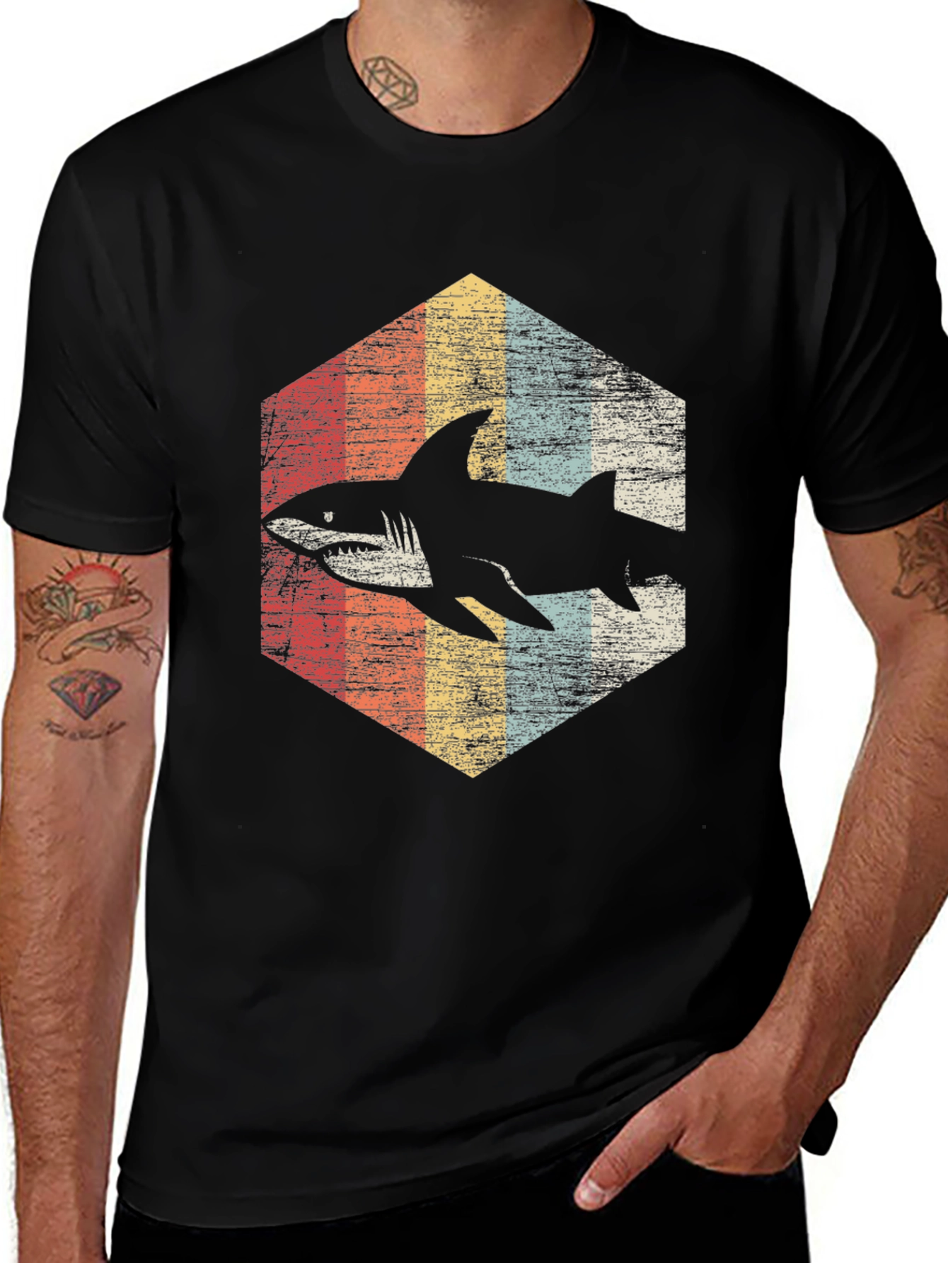 Variant 21 of Retro Shark Graphic T-Shirt - Vintage Style