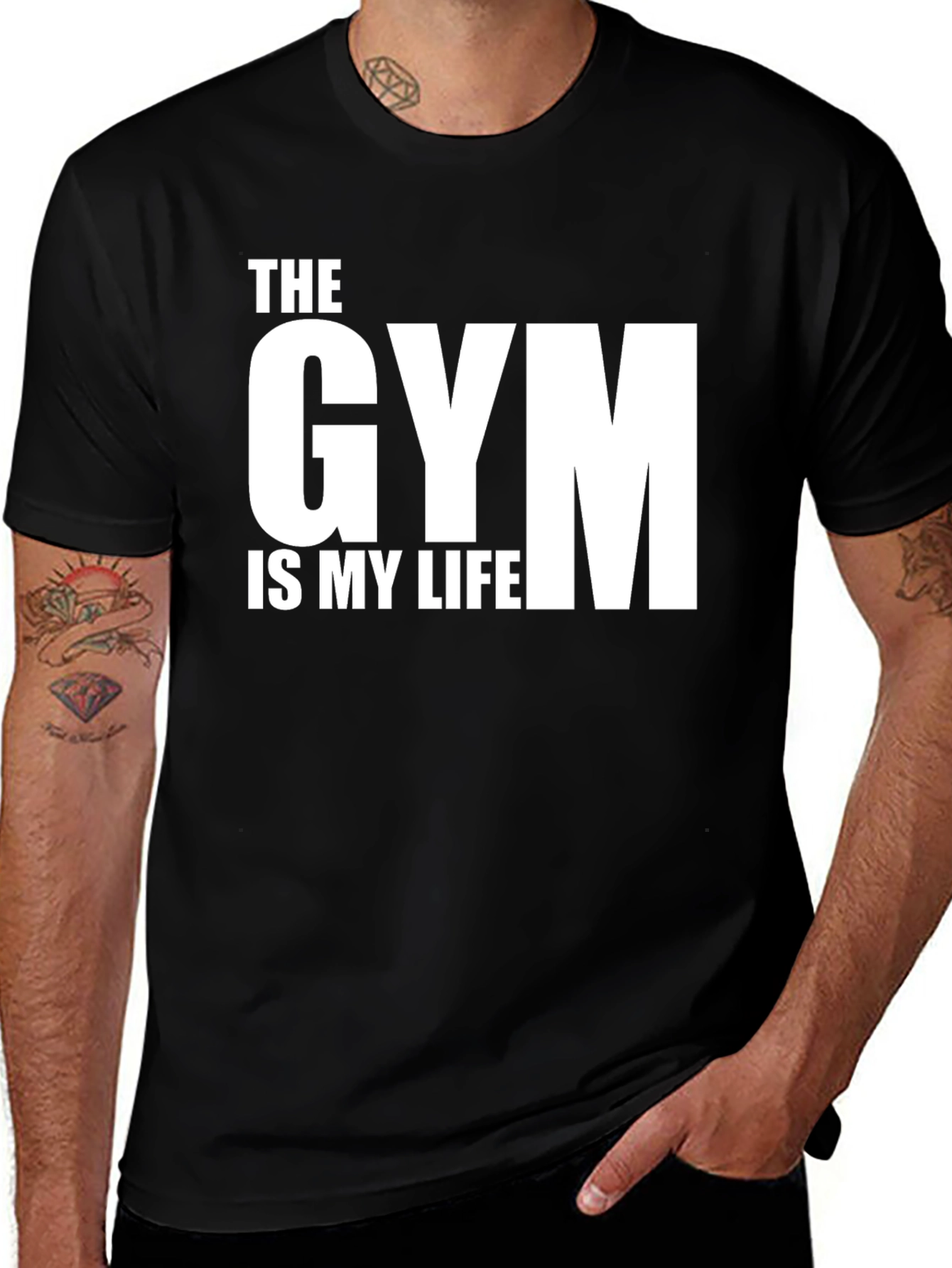 The Gym Is My Life T-Shirt - Black Fitness Apparel
