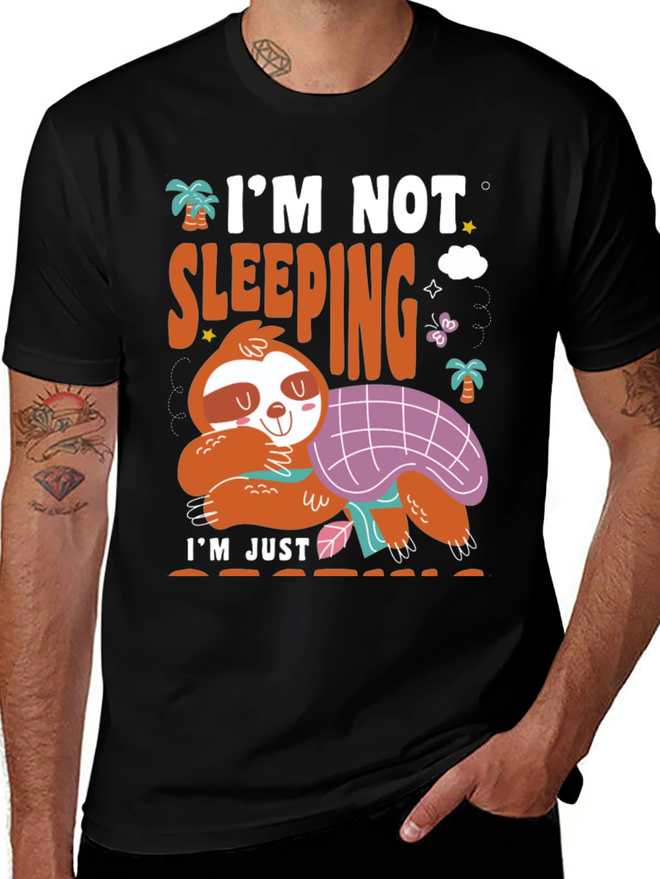 Variant 2 of Funny Sloth T-Shirt - I'm Not Sleeping, I'm Just Resting