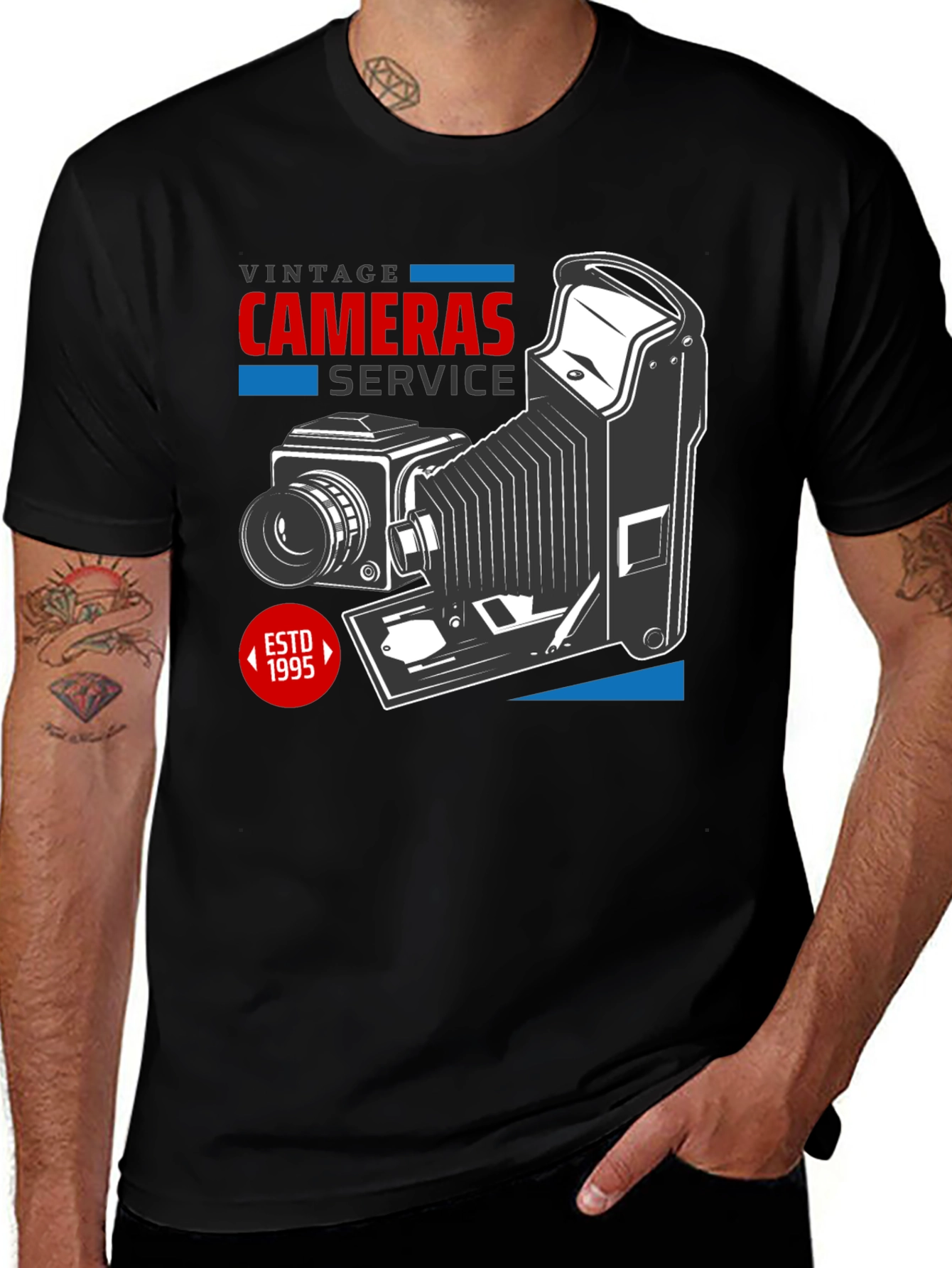 Variant 25 of Vintage Camera Service T-Shirt - Black