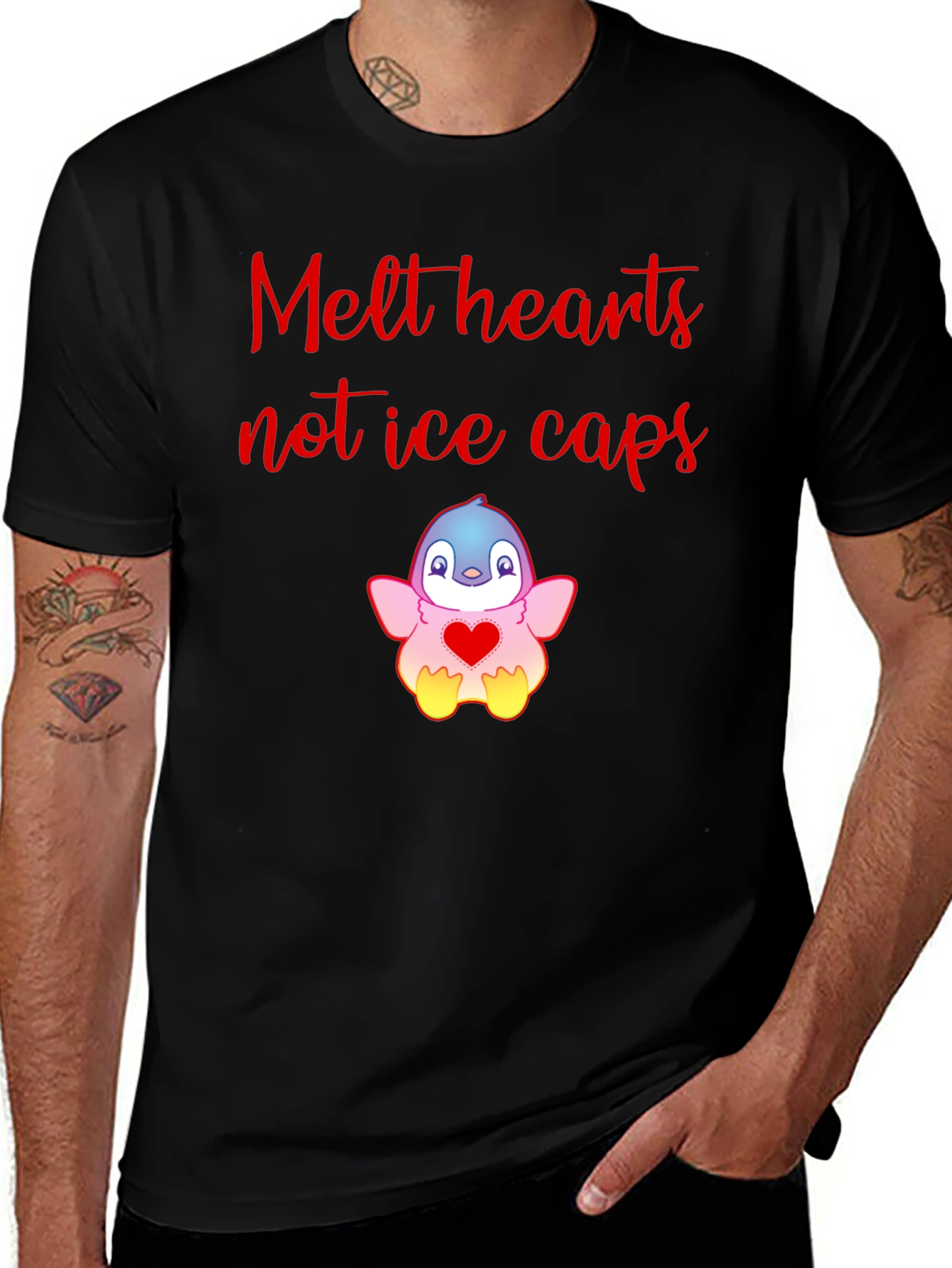Variant 22 of Melt Hearts Tee - Cute Penguin, Love Theme