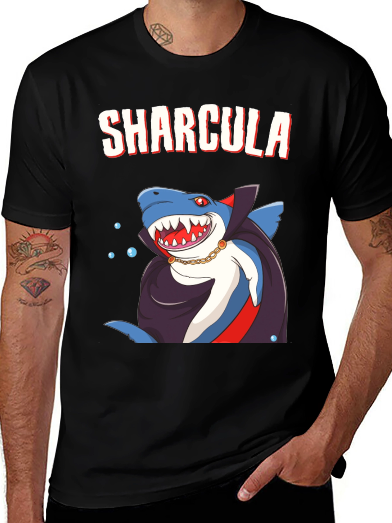 Sharcule T-Shirt - Shark Dracula Graphic Tee