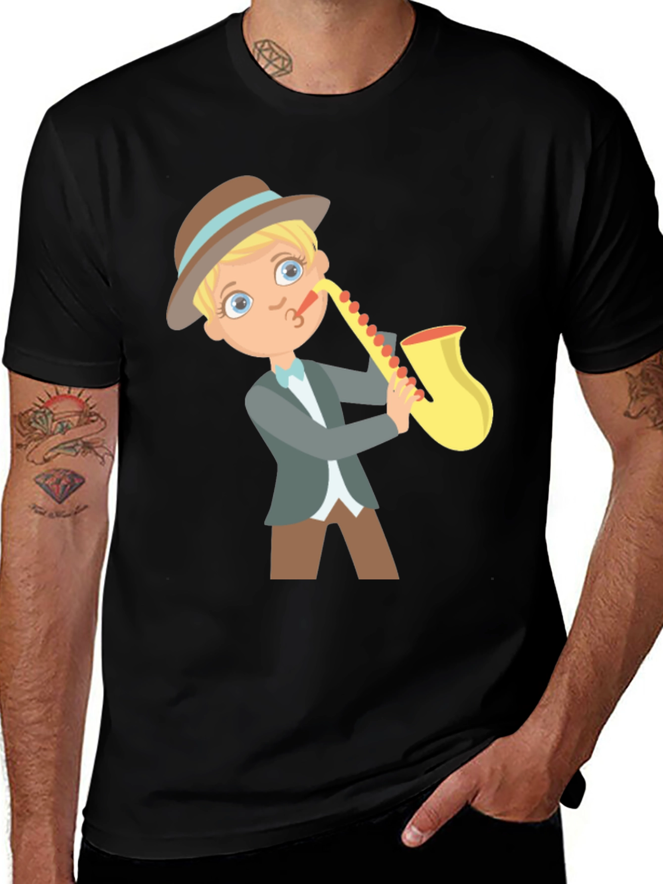 Variant 13 of Saxophone Player Graphic T-Shirt