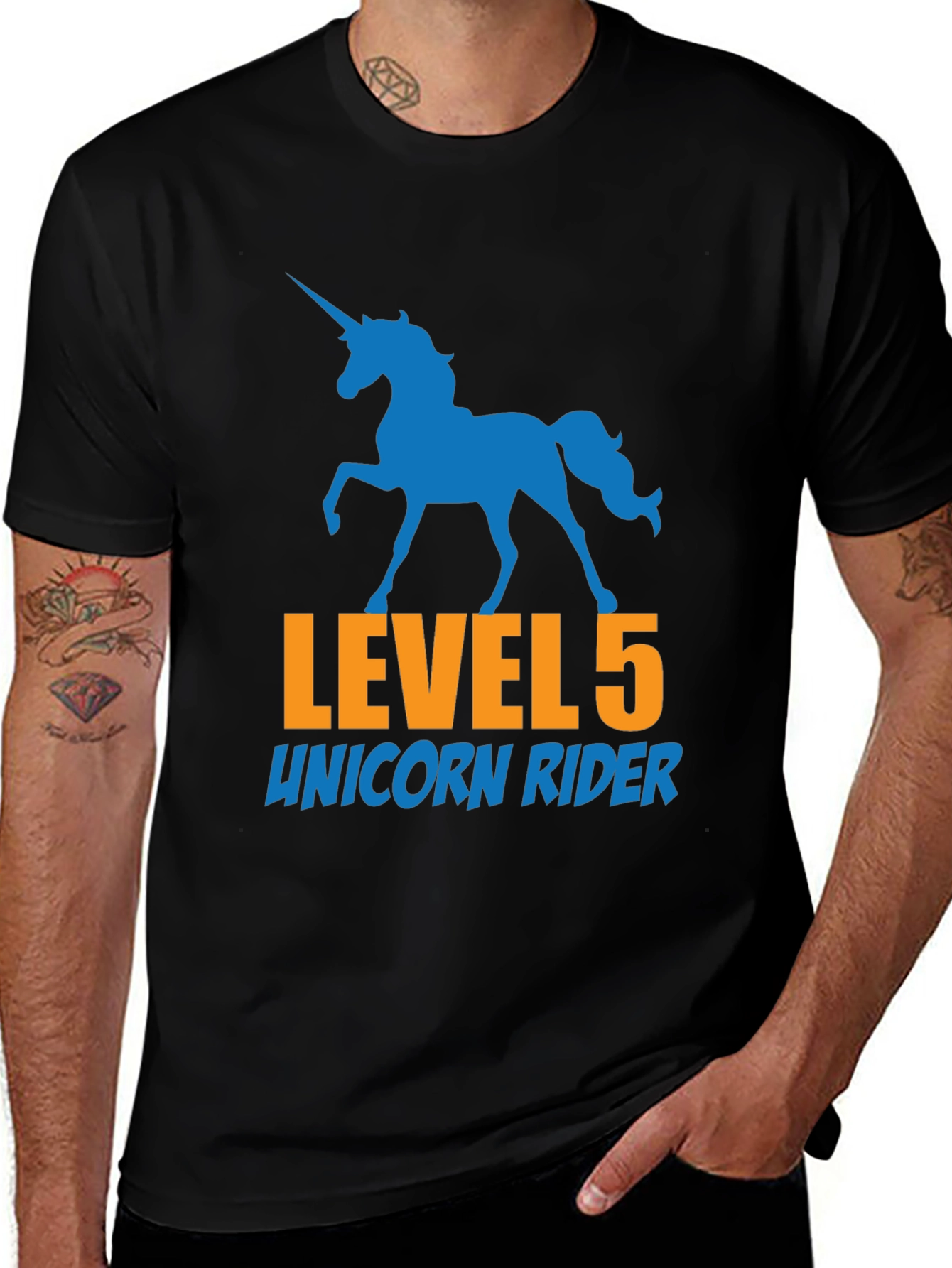 Variant 26 of Level 5 Unicorn Rider Graphic Tee - Black