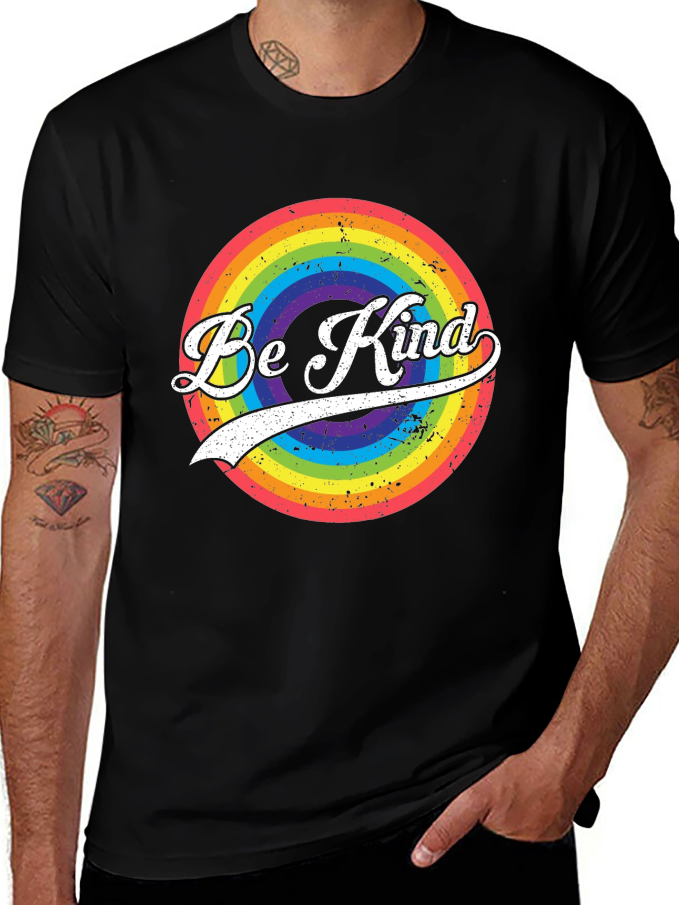 Be Kind Rainbow T-Shirt - Retro Style
