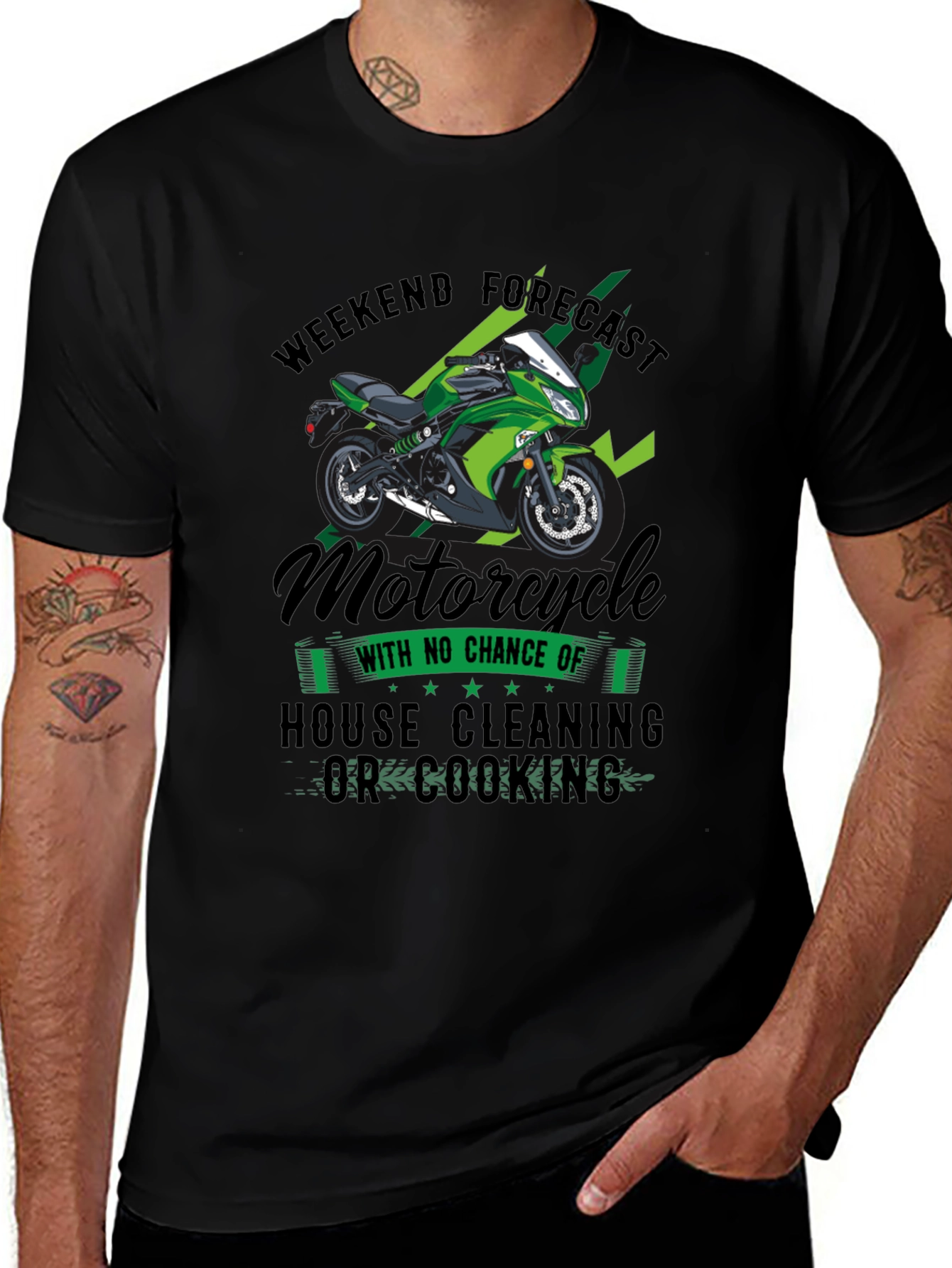 Variant 25 of Weekend Motorcycle Forecast T-Shirt