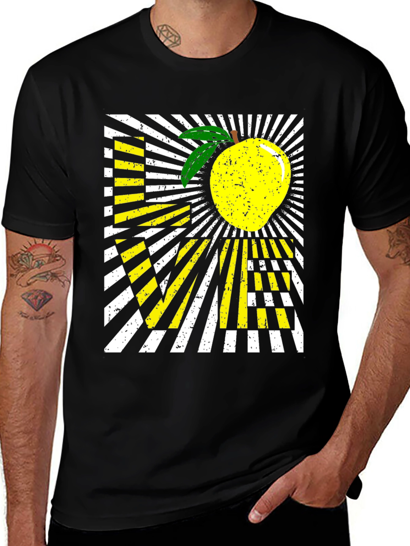 Variant 24 of Love Mango Graphic T-Shirt - Black Cotton Blend