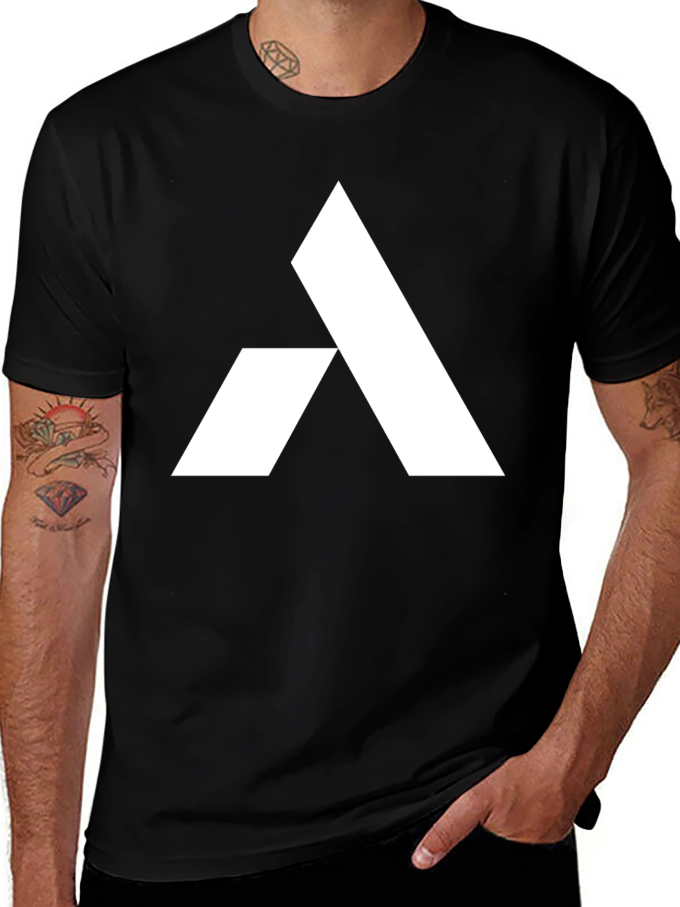Variant 11 of Modern Logo T-Shirt - Black Cotton Blend