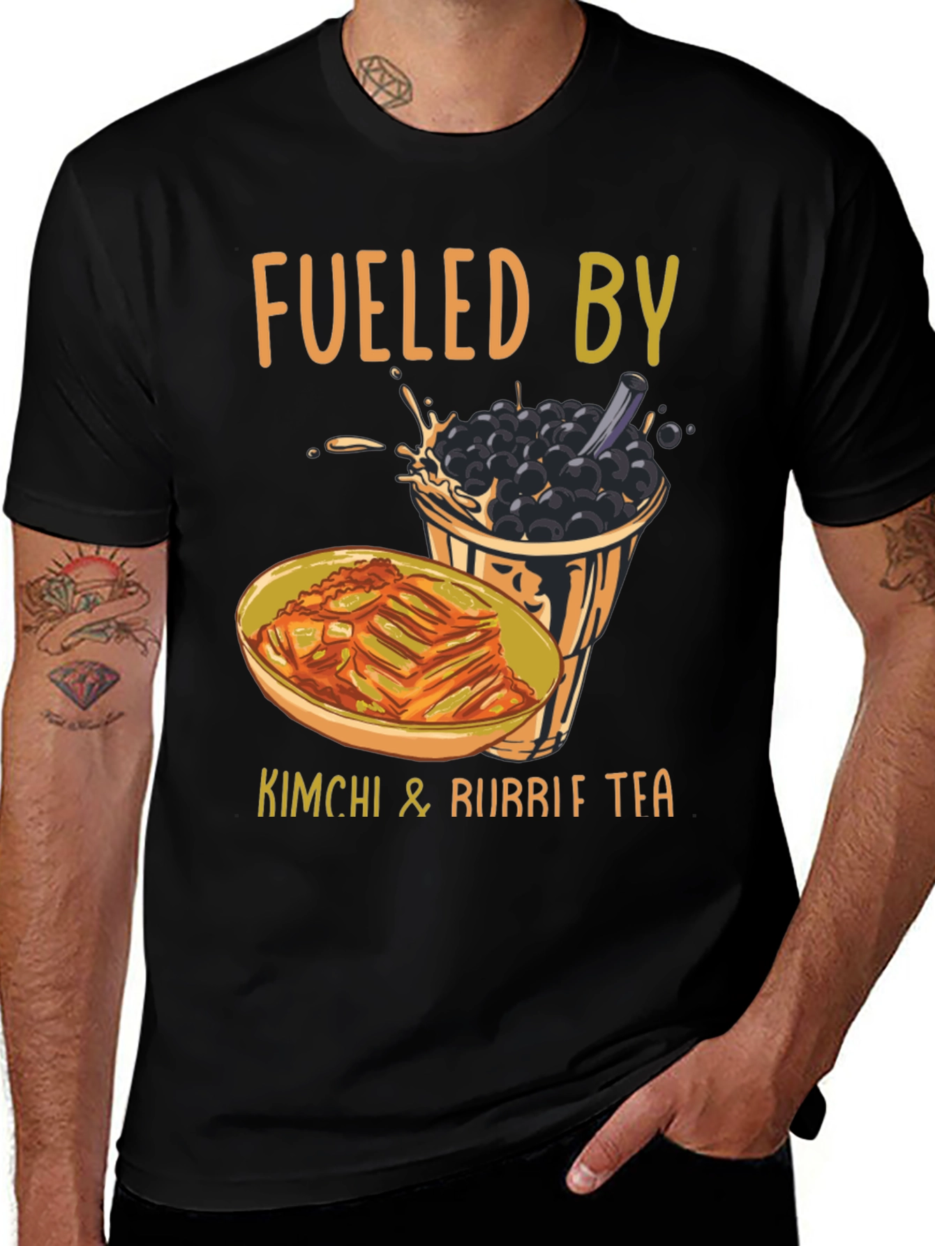 Variant 18 of Fueled By Kimchi & Bubble Tea T-Shirt