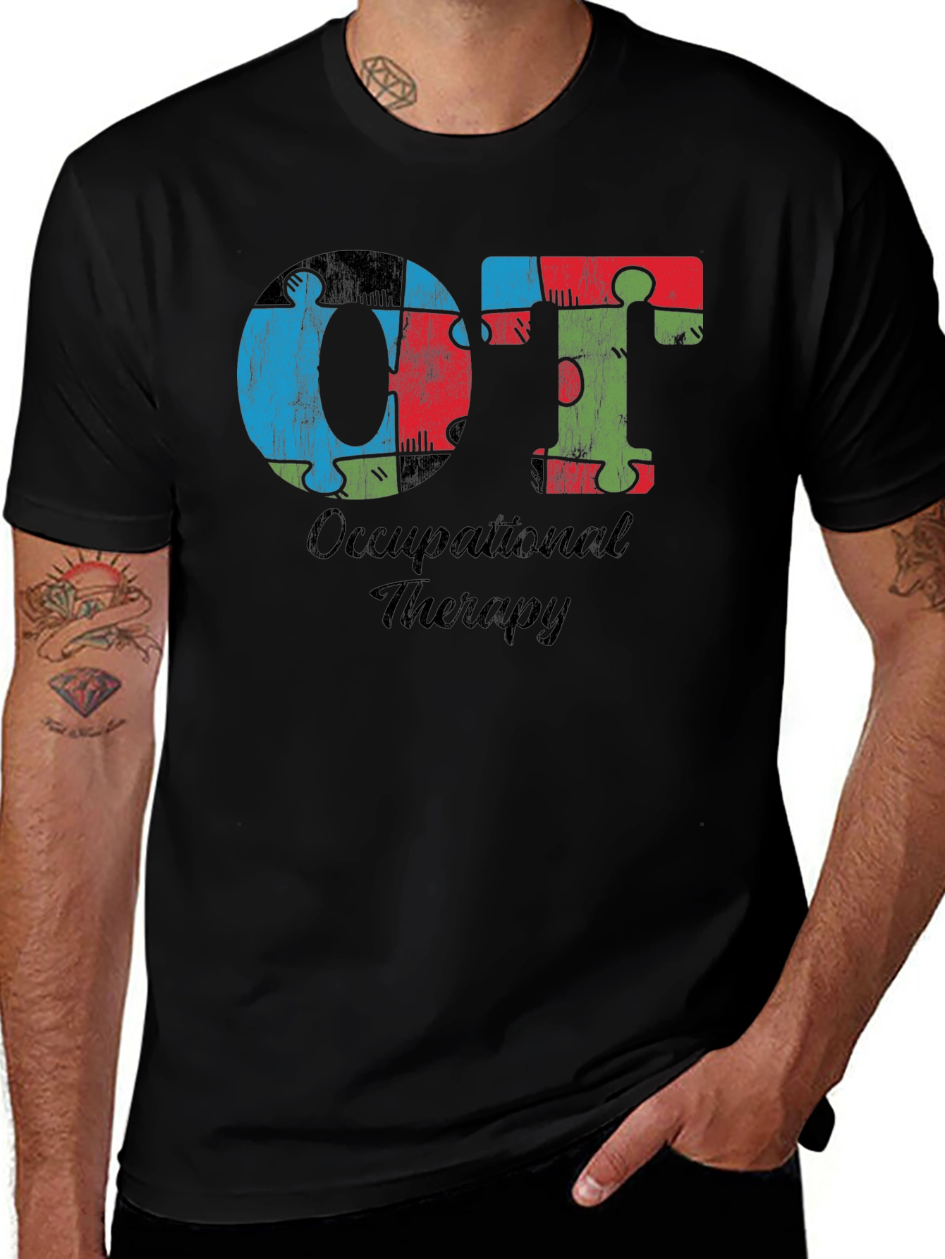 Variant 13 of OT Occupational Therapy Autism Awareness Puzzle Piece T-Shirt