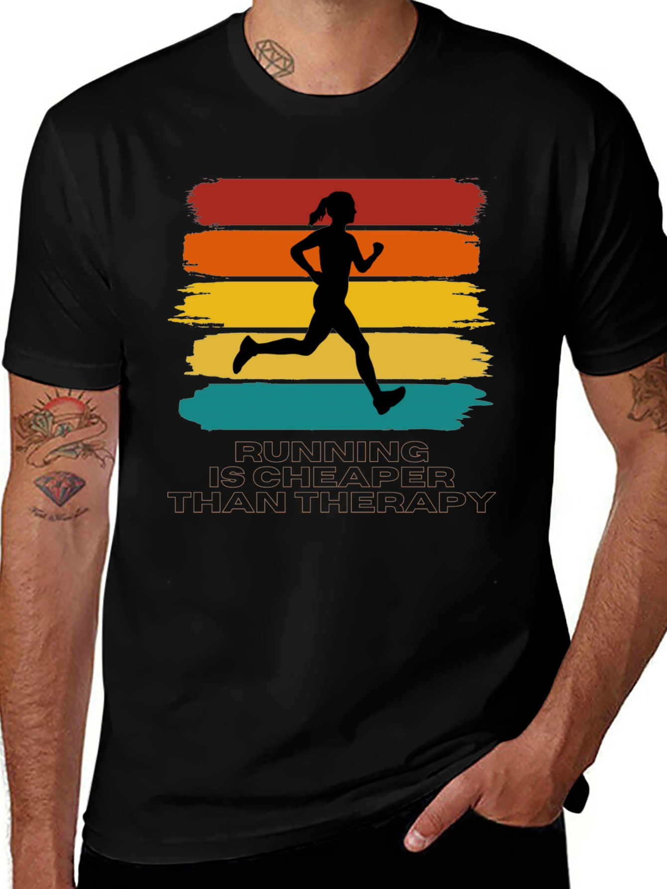 Variant 9 of Running is Cheaper Than Therapy T-Shirt