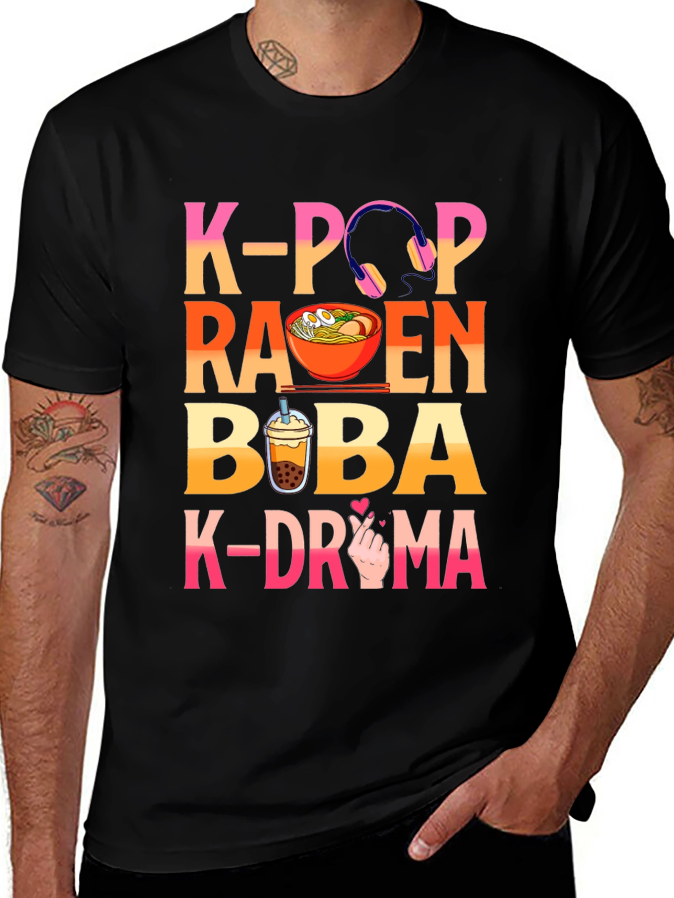 K-Pop Ramen Boba K-Drama Graphic Tee