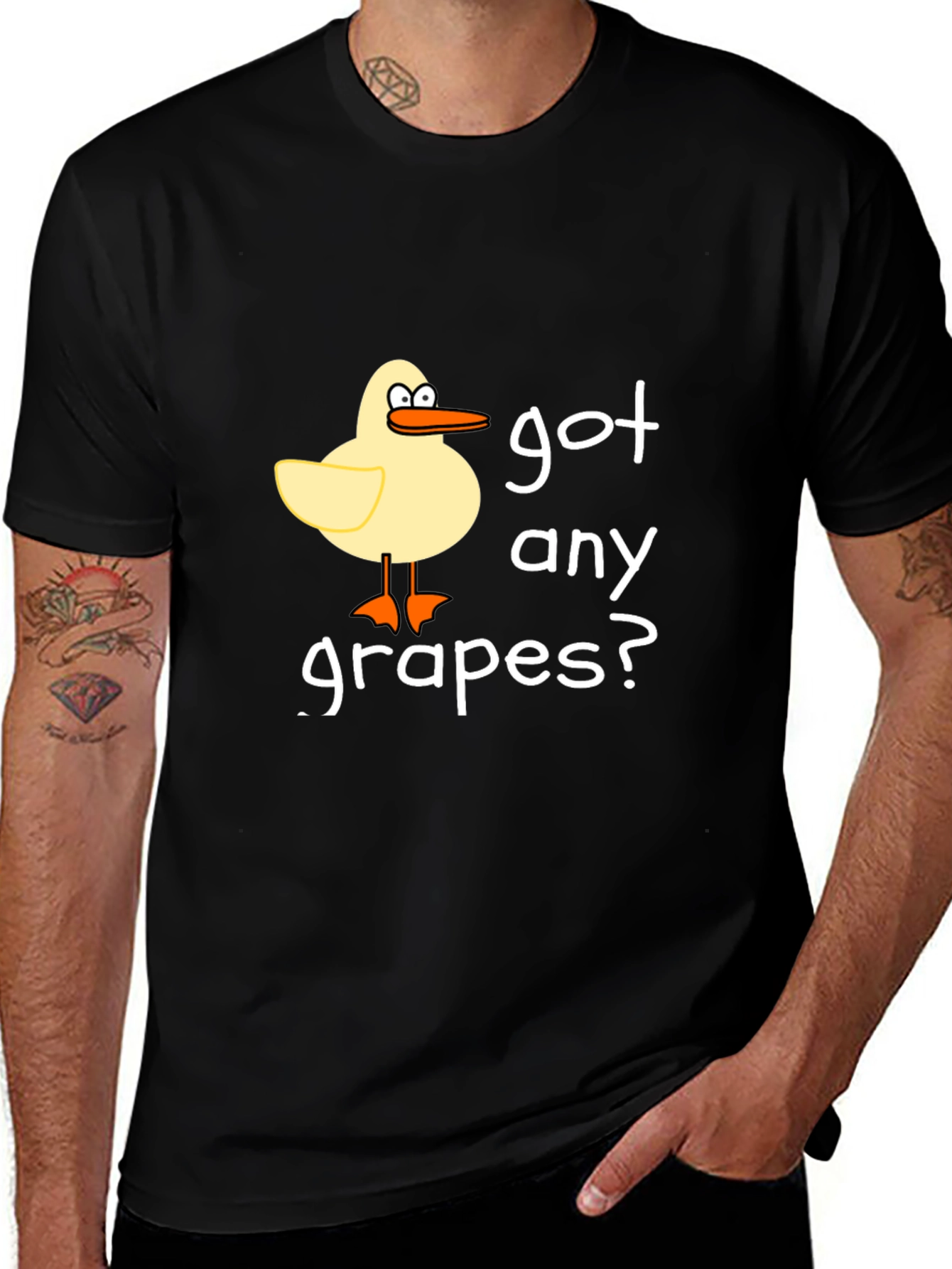 Variant 19 of Got Any Grapes? Black Crew Neck T-Shirt