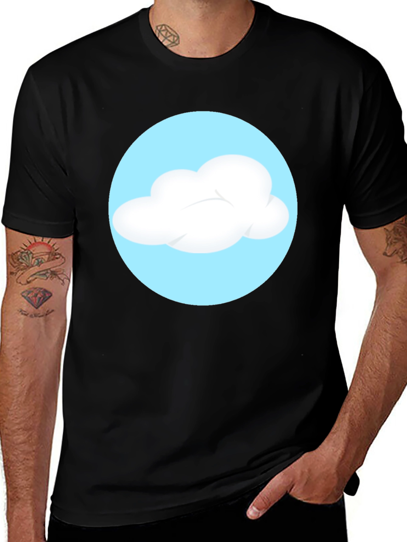 Variant 15 of Cloud Graphic Black T-Shirt
