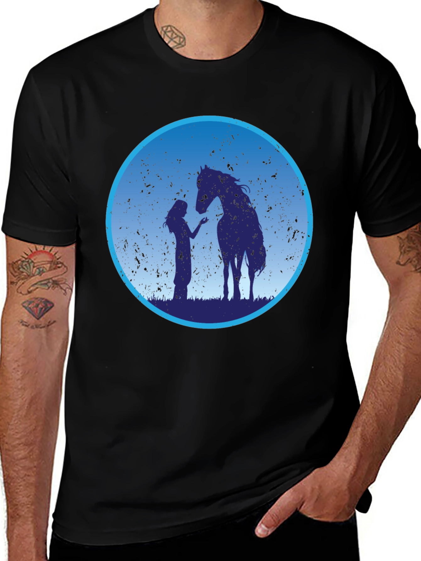 Variant 2 of Horse & Girl Graphic Tee - Silhouette Design