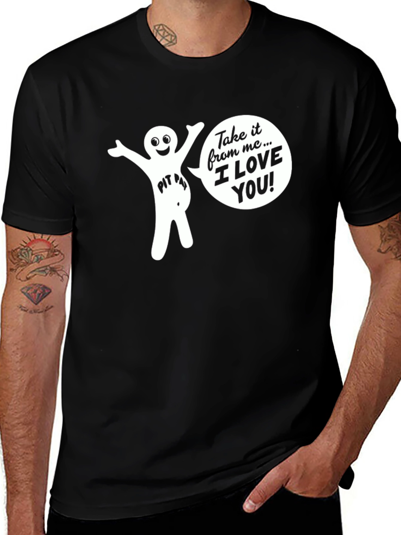 Variant 25 of Funny "Pit Pat" I Love You Graphic T-Shirt