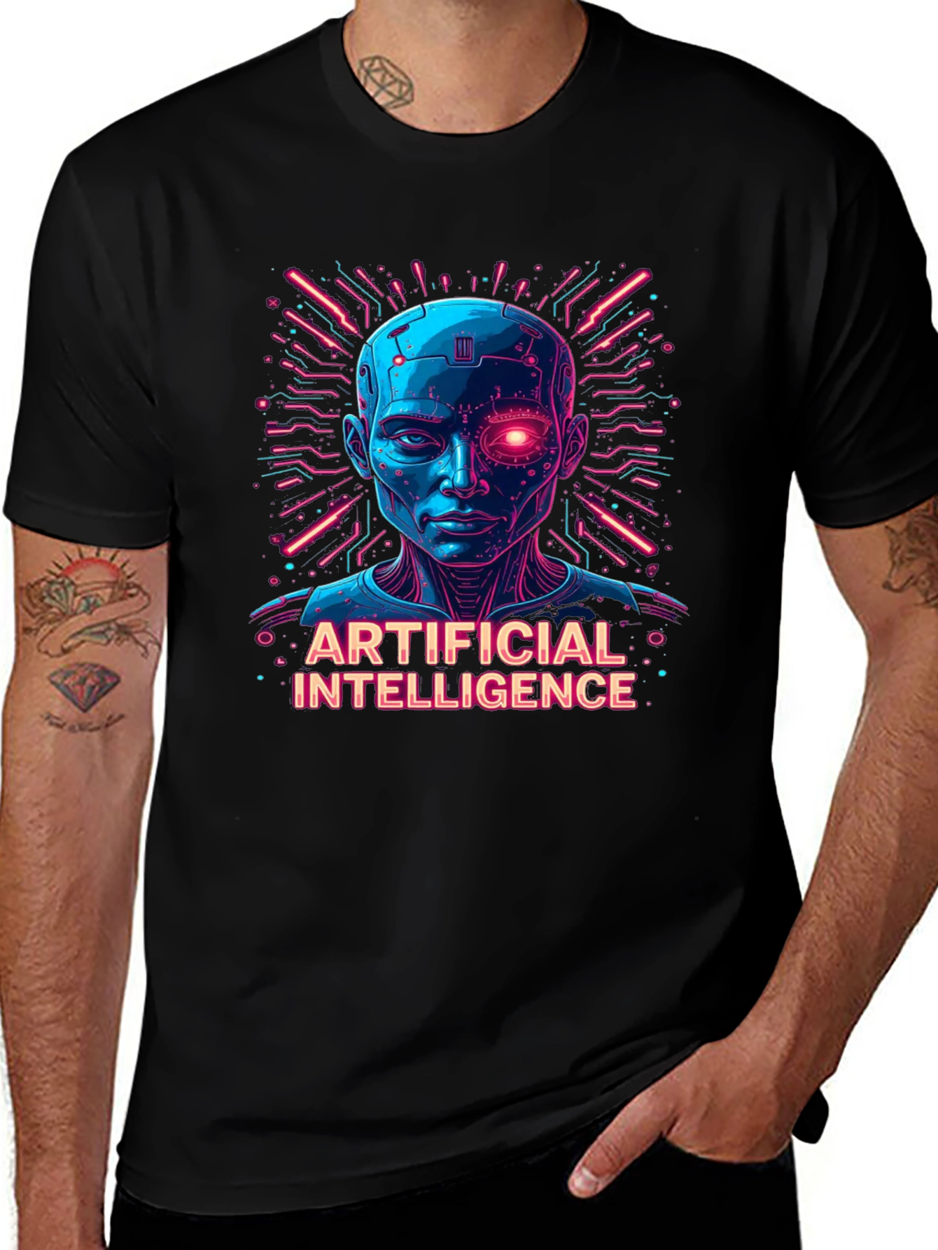 AI Cyberpunk T-Shirt - Artificial Intelligence Design