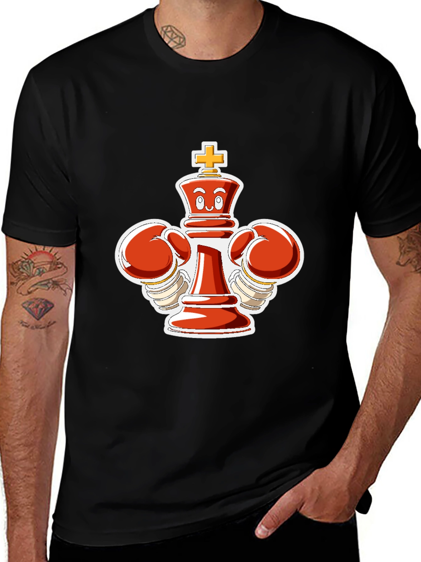 Variant 21 of Chess King Boxer Black T-Shirt