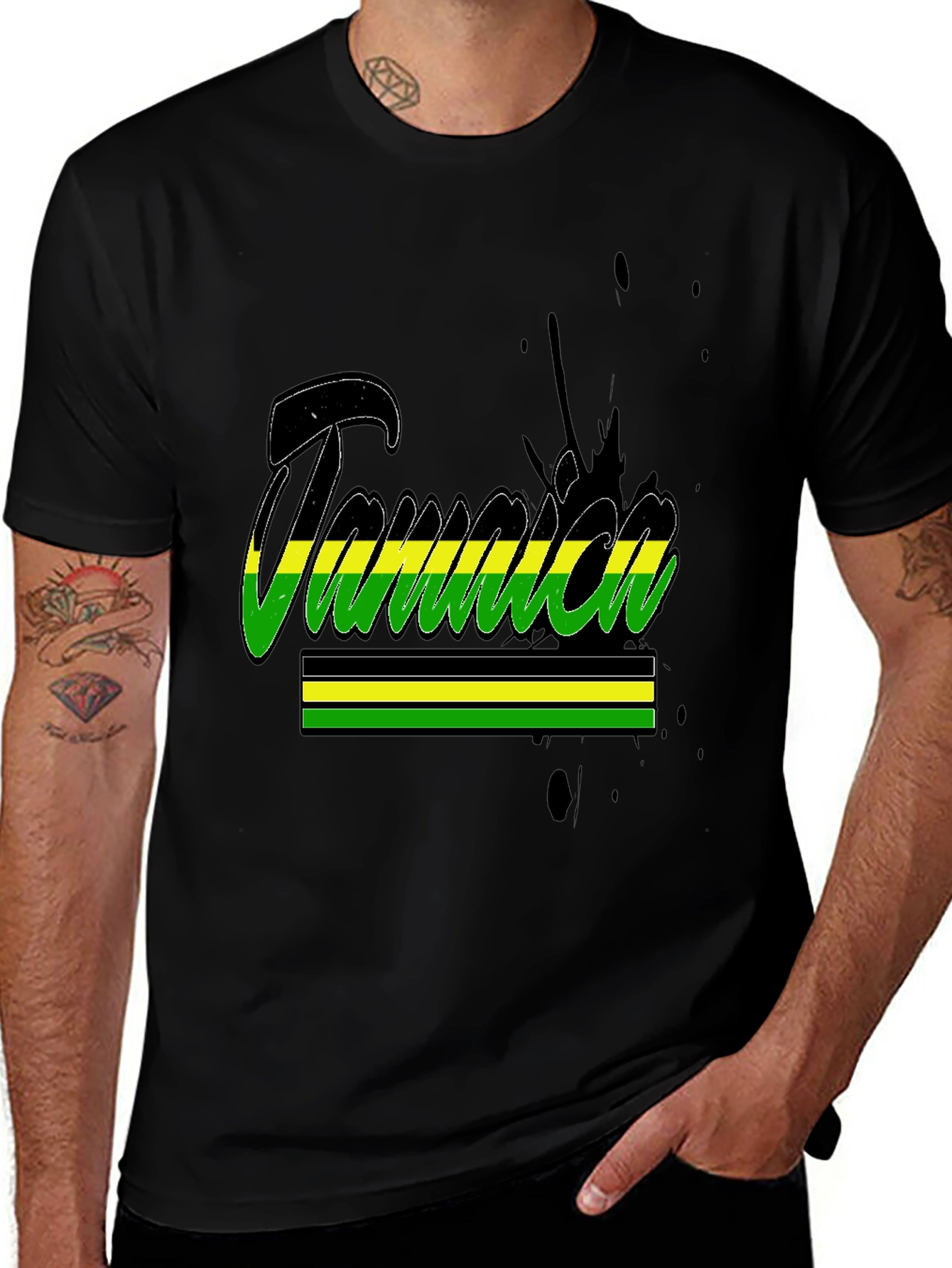 Jamaica Graphic Print Black T-Shirt