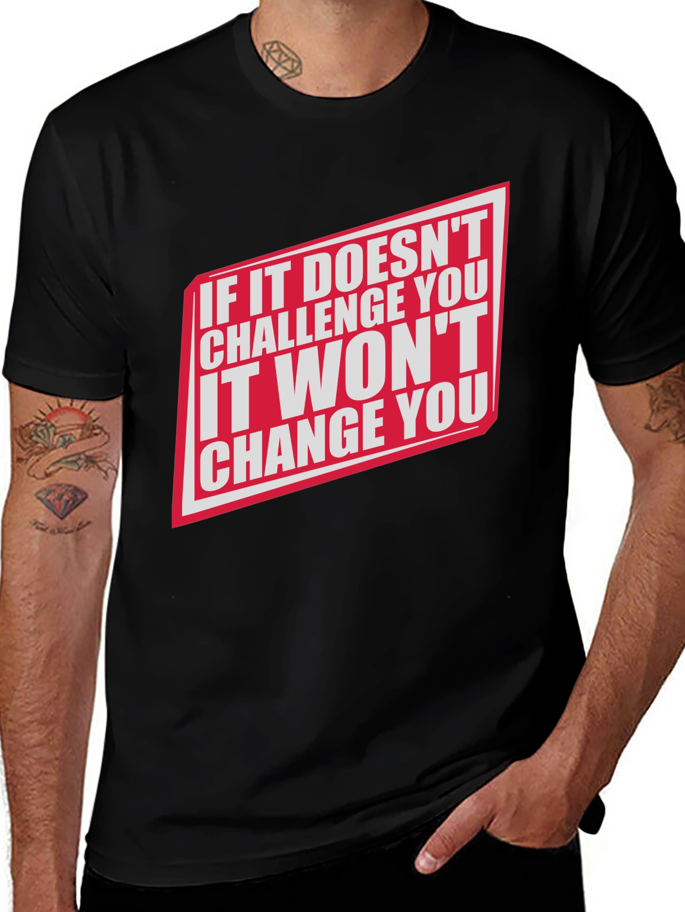 Variant 29 of Challenge Changes You Graphic Tee - Black