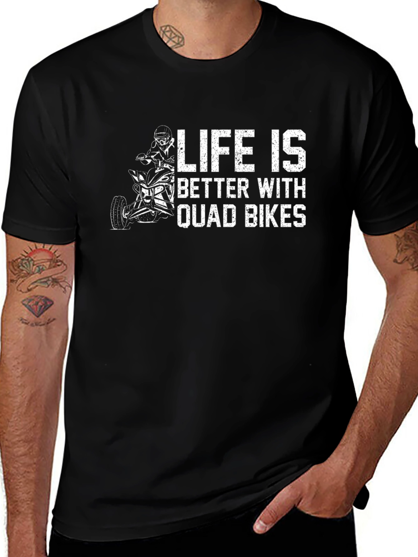 Black Life is Better With Quad Bikes Black T-Shirt main image