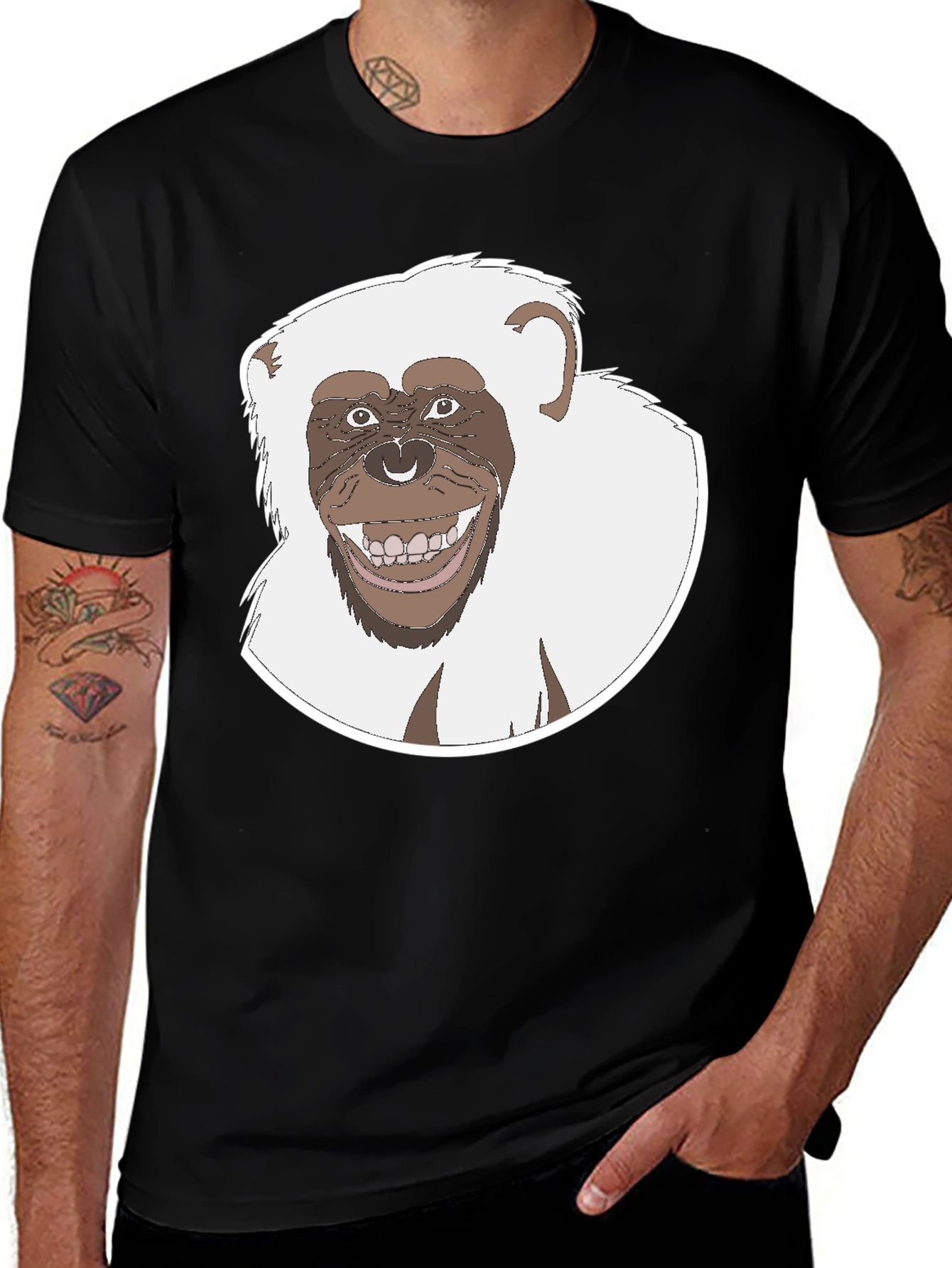 Variant 24 of Monkey Graphic Black T-Shirt
