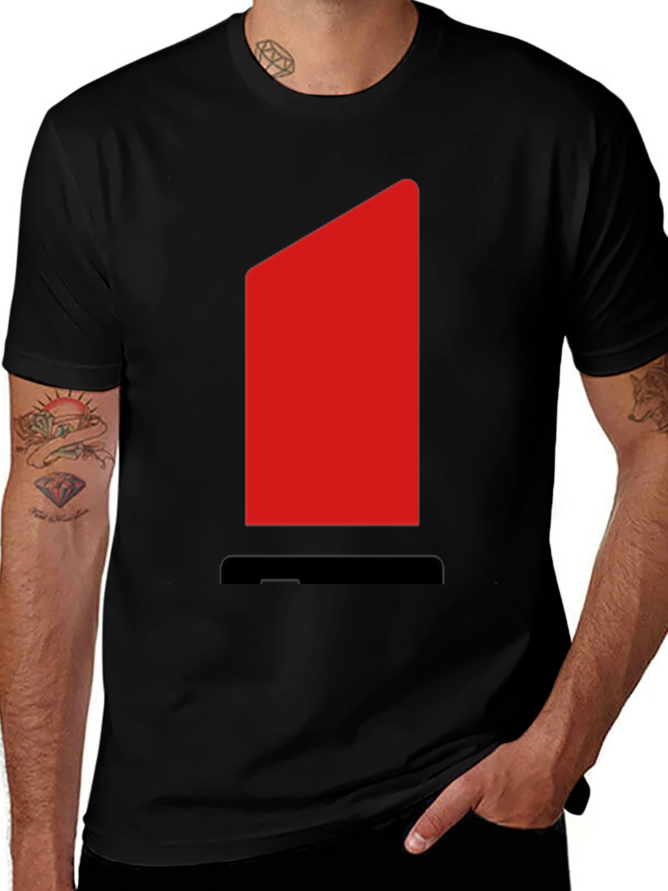 Variant 8 of Modern Geometric Red & Black Graphic Tee