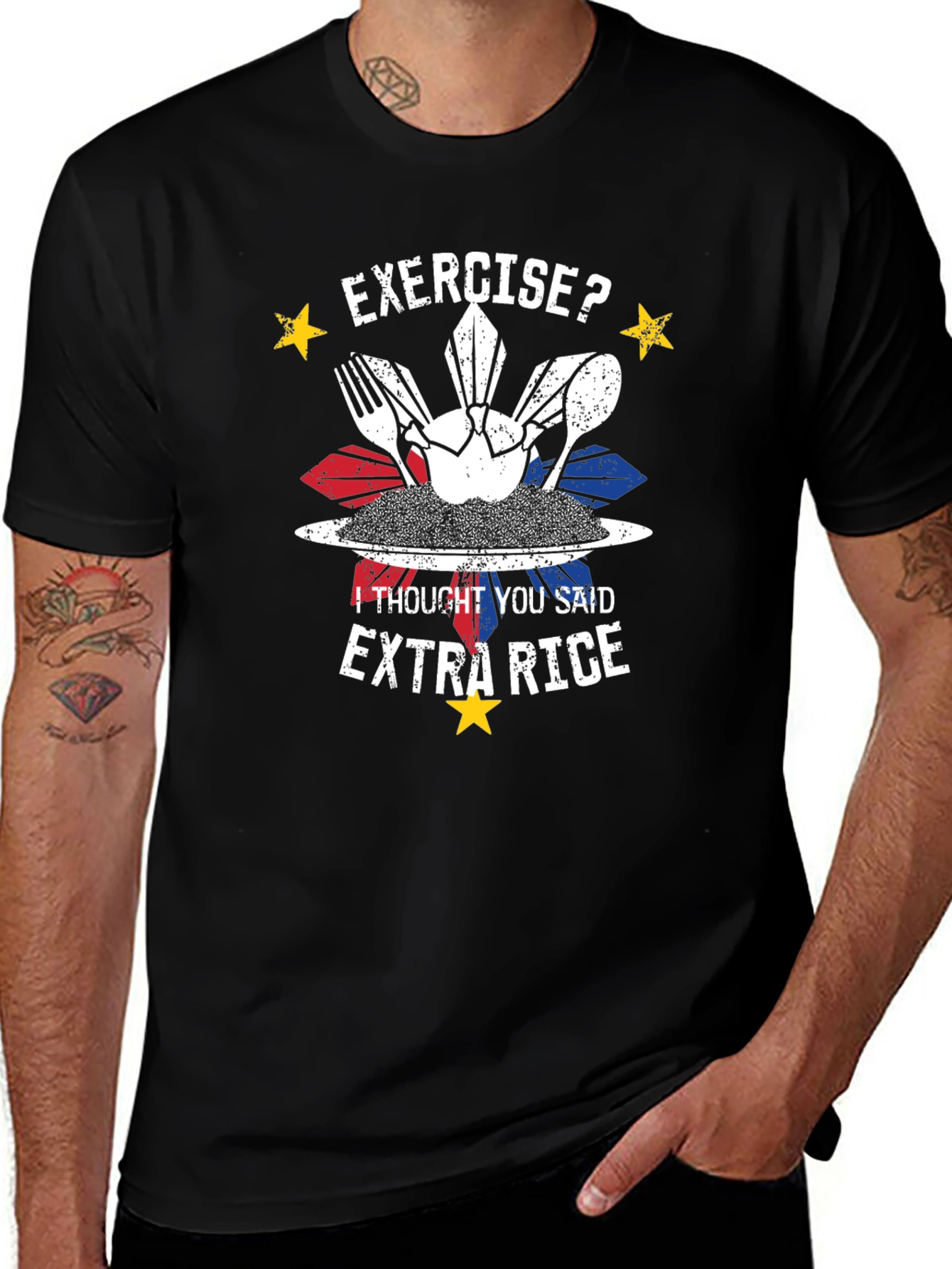 Exercise? Extra Rice Funny T-Shirt