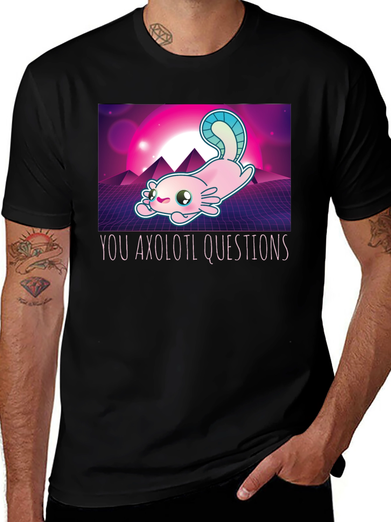Variant 29 of Axolotl Retro Style Graphic T-Shirt